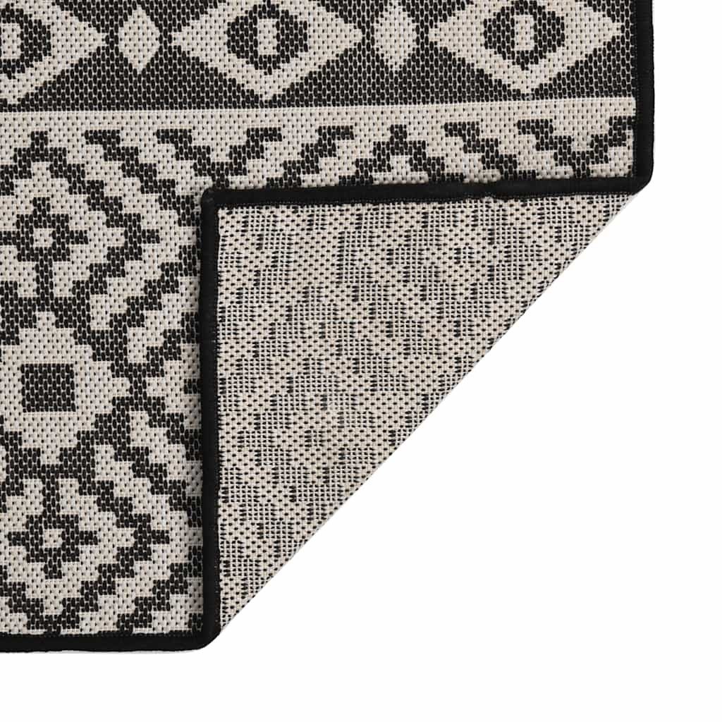 vidaXL Teppich Outdoor-Teppich Flachgewebe 200x280 cm Schwarz Gestreift, Rechteckig