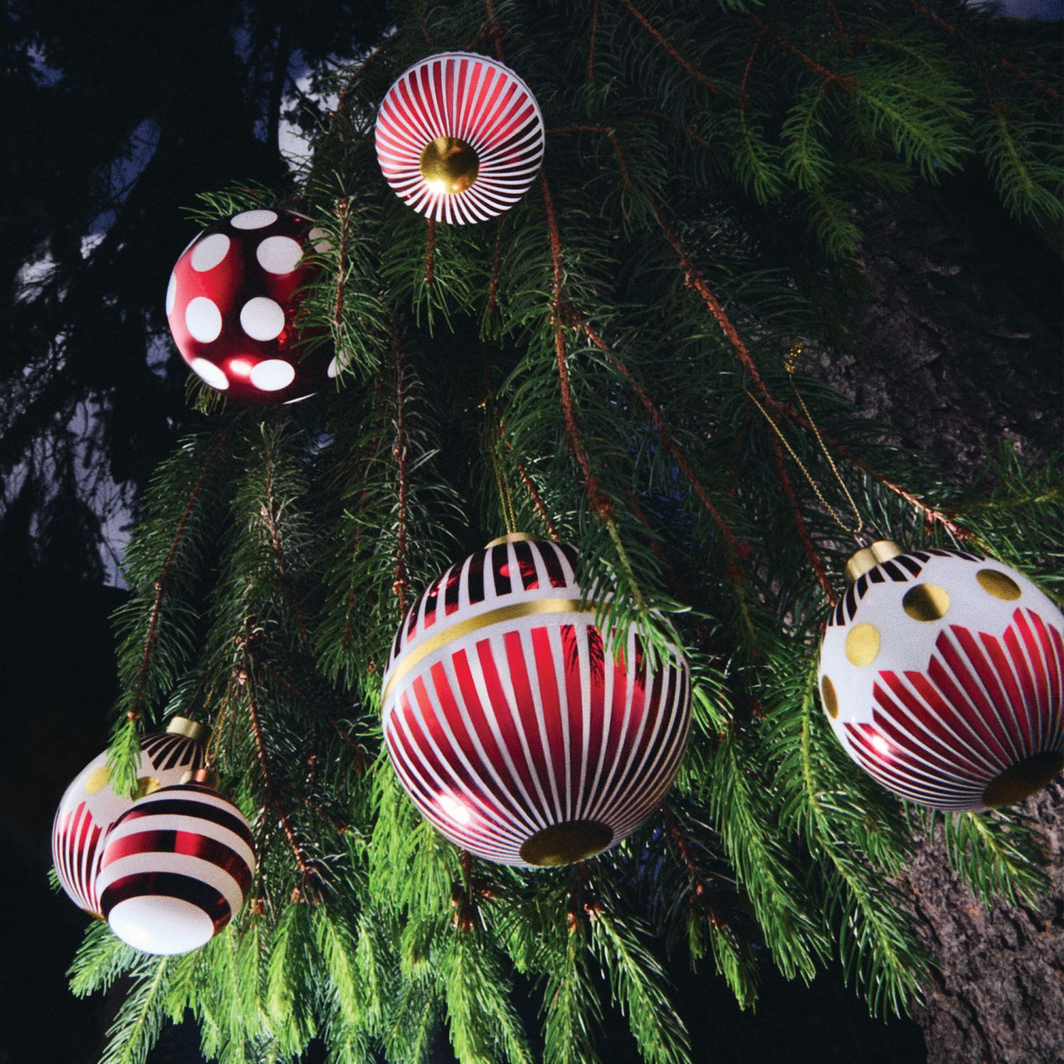 Alessi Christbaumschmuck Delight Weihnachtskugel-Set 2-teilig Nr.1