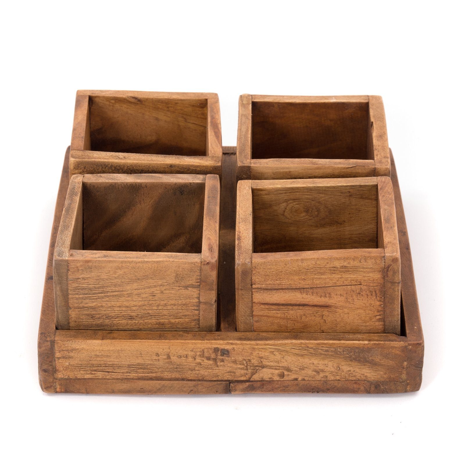 DESIGN AUFBEWAHRUNGSKISTEN (BxH), 24x9 "CUBO", HOLZ Dekoschale cm Mahagoni, DELIGHTS Kistenset