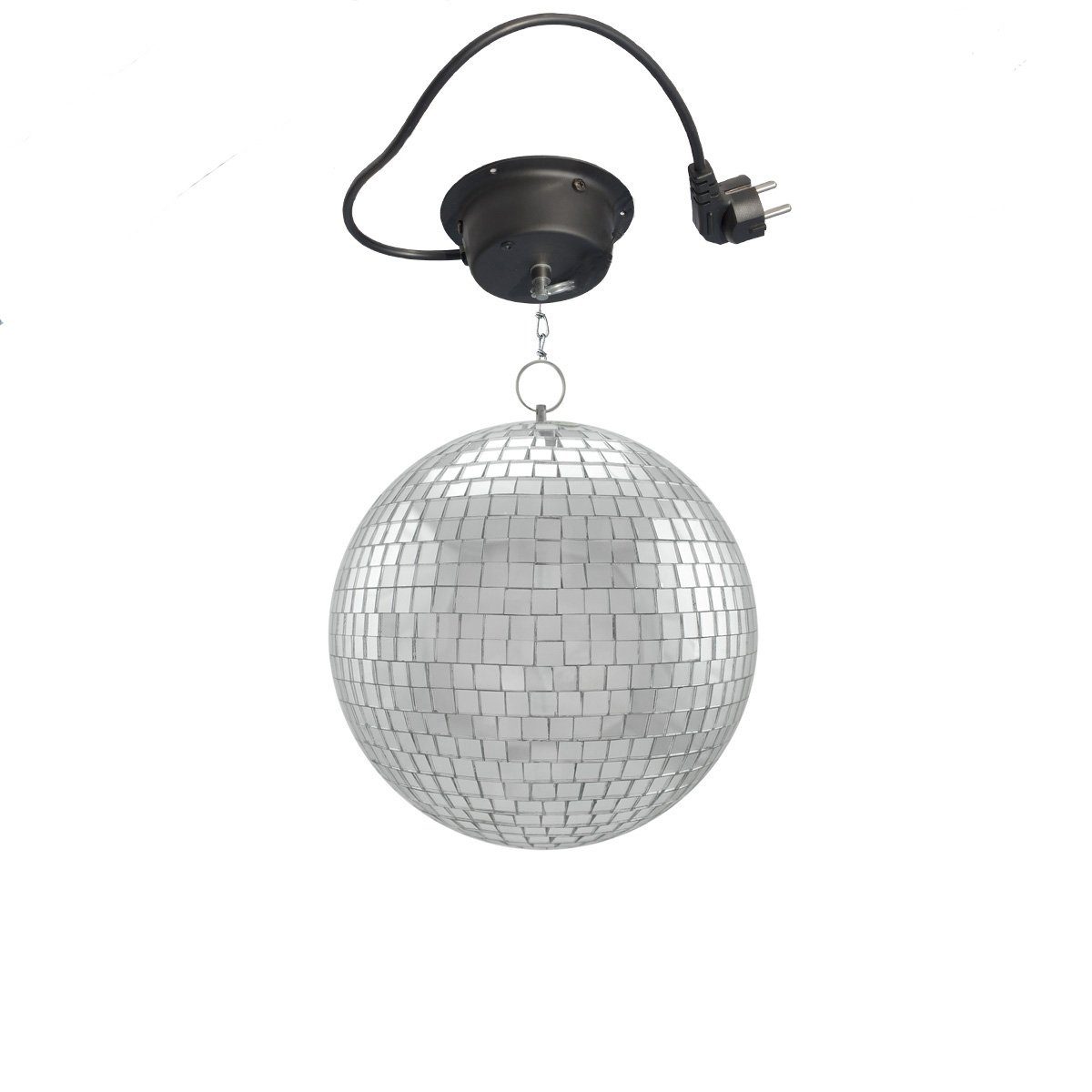 Discolicht Spiegelkugel Set 20cm Kugel PROFI + Motor MBM-203 mit 30cm Knotenkette