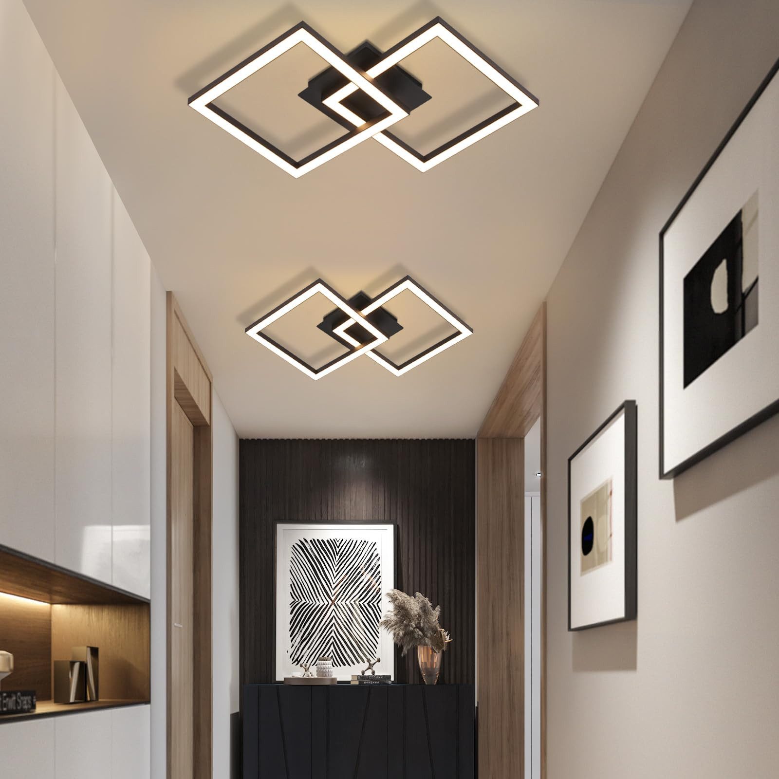Nettlife LED Deckenleuchte Flur Schwarz Geometrisch günstig online kaufen