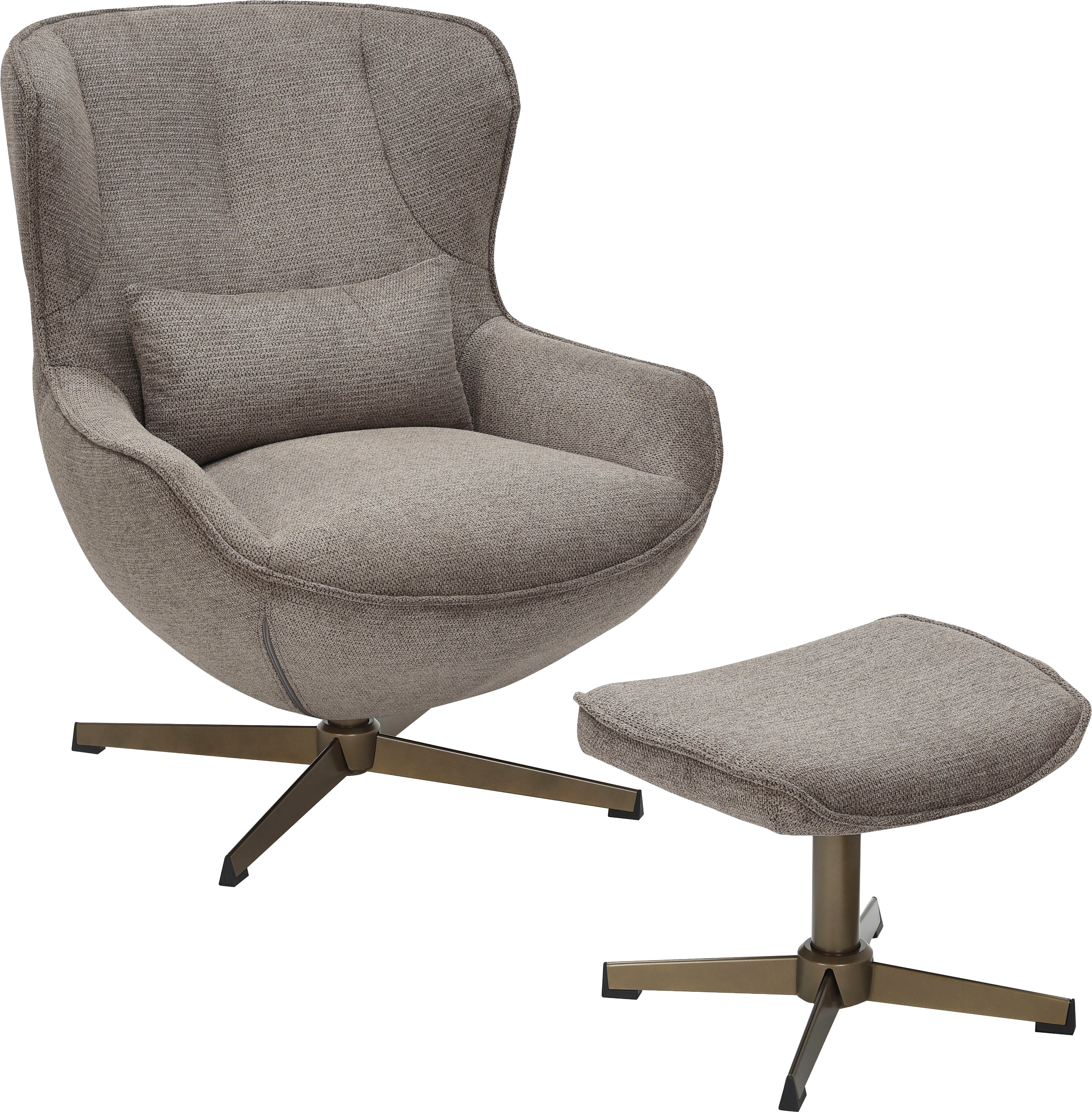 OTTO home Sessel YOLLI Relaxsessel, TV-Sessel mit Hocker, 360° Grad drehbar