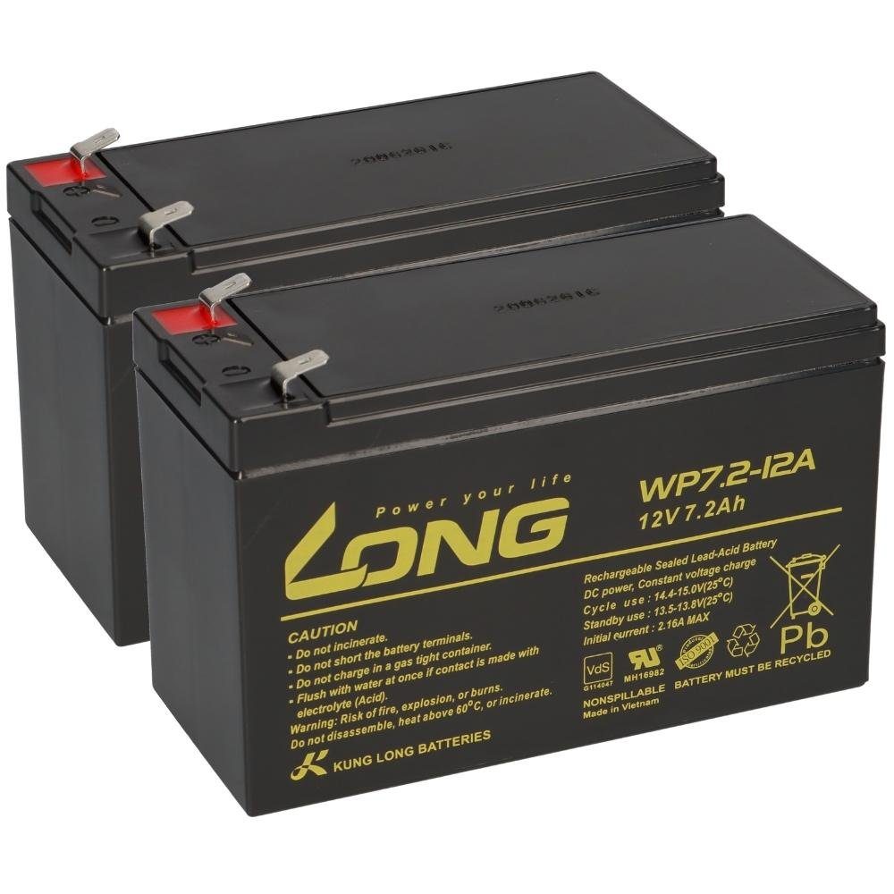 Kung Long Ersatz-Akkus Elektro Scooter Roller Razor E300 2 x 12V 7,2Ah Blei AGM Elektromobil-Akku