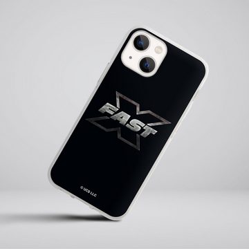 DeinDesign Handyhülle Fast & Furious Logo Offizielles Lizenzprodukt Fast X Logo Metal, Apple iPhone 13 Mini Silikon Hülle Bumper Case Handy Schutzhülle