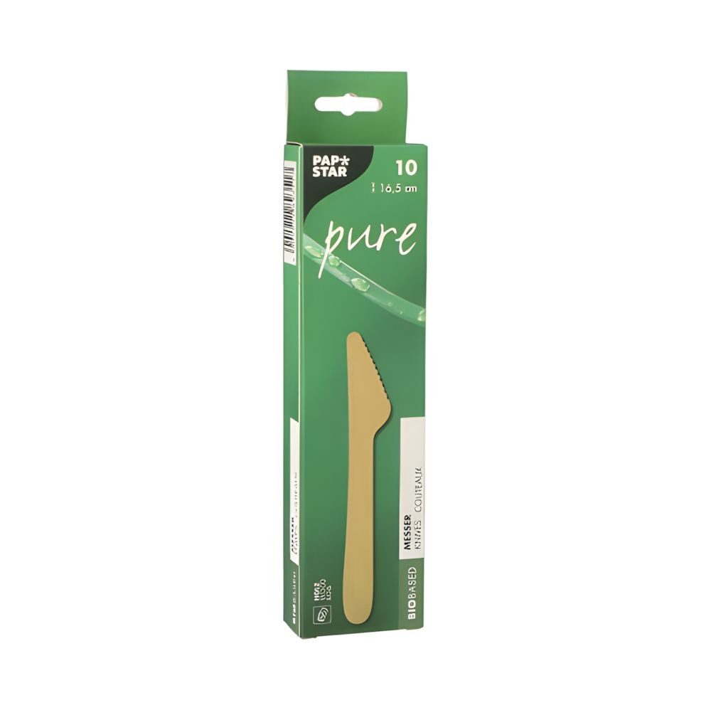 PAPSTAR Einwegmesser Messer, Holz pure 16,5 cm 180 Stk