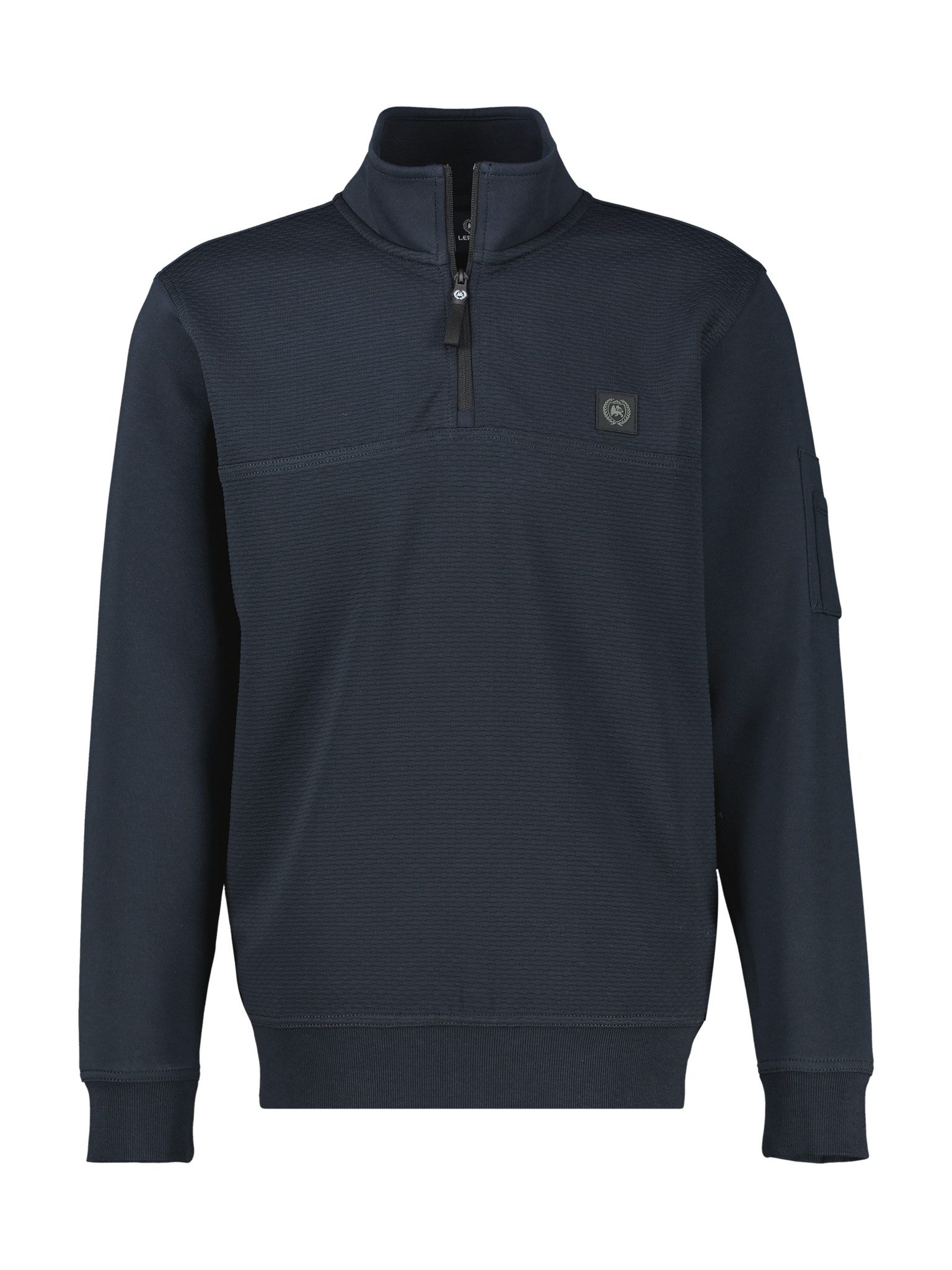 LERROS Sweater mit Troyerkragen und in Struktur-Optik