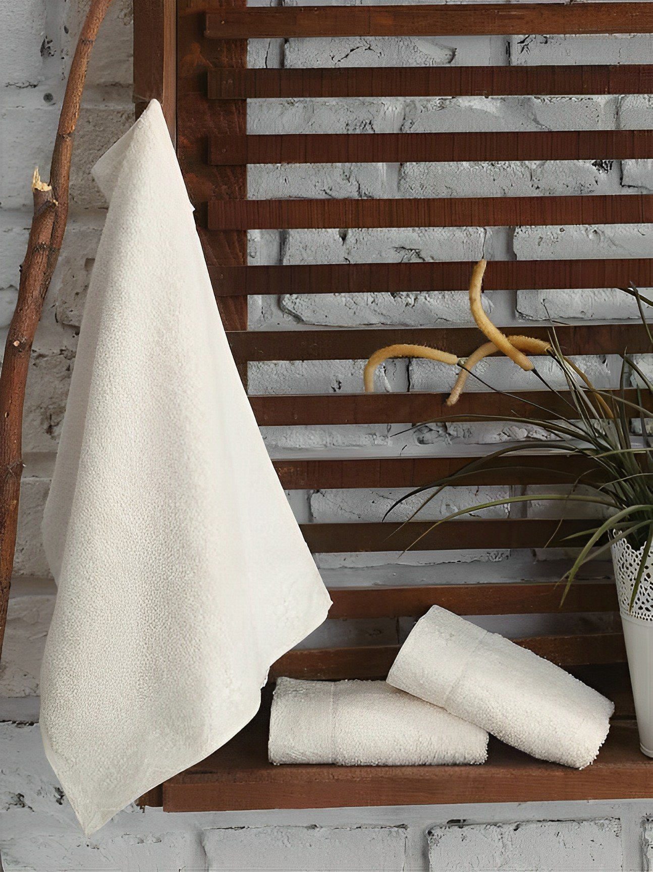 Cotton Box Baumwolle Handtuchset (3-St) Gästehandtuch 3tlg