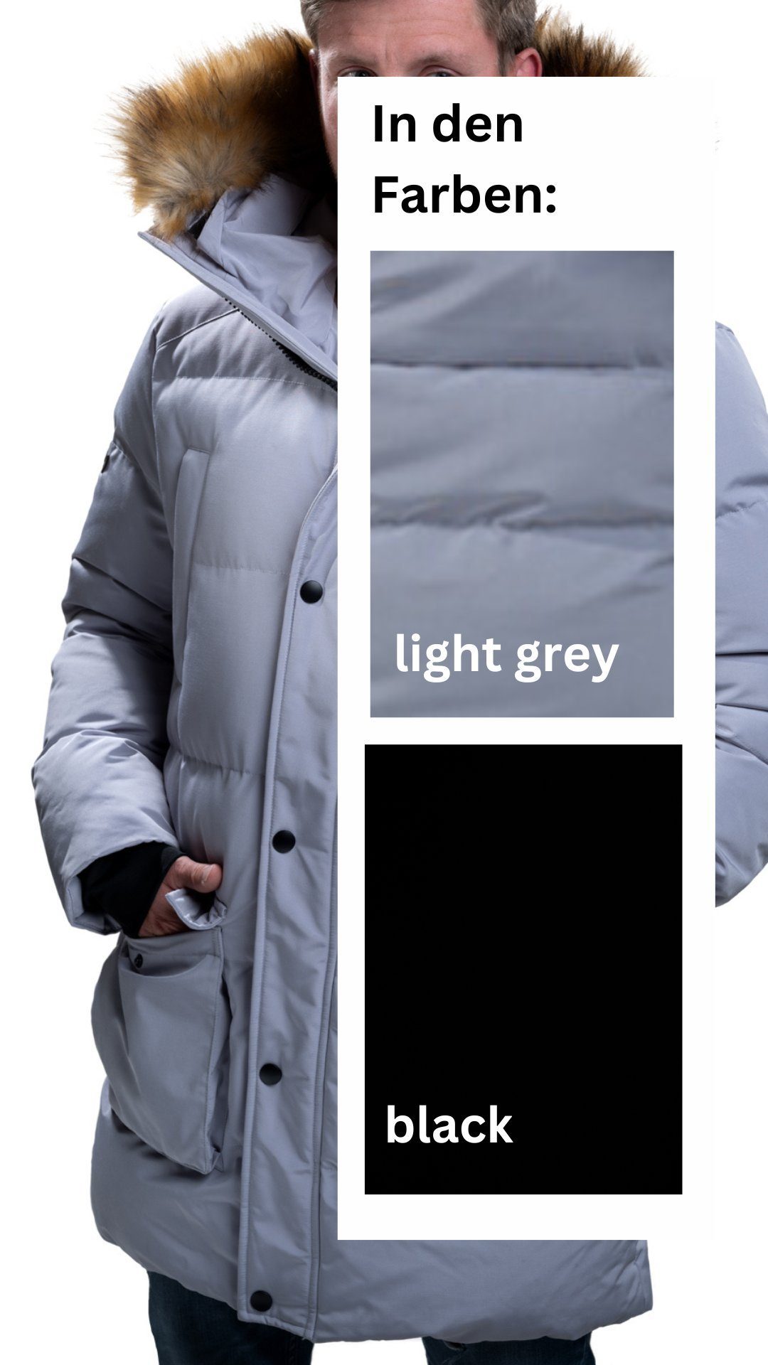 Poolman Parka Parka mit Kapuze und abnehmbaren Kunstfellkragen P2304.770 Smart Pocket und Strapping System