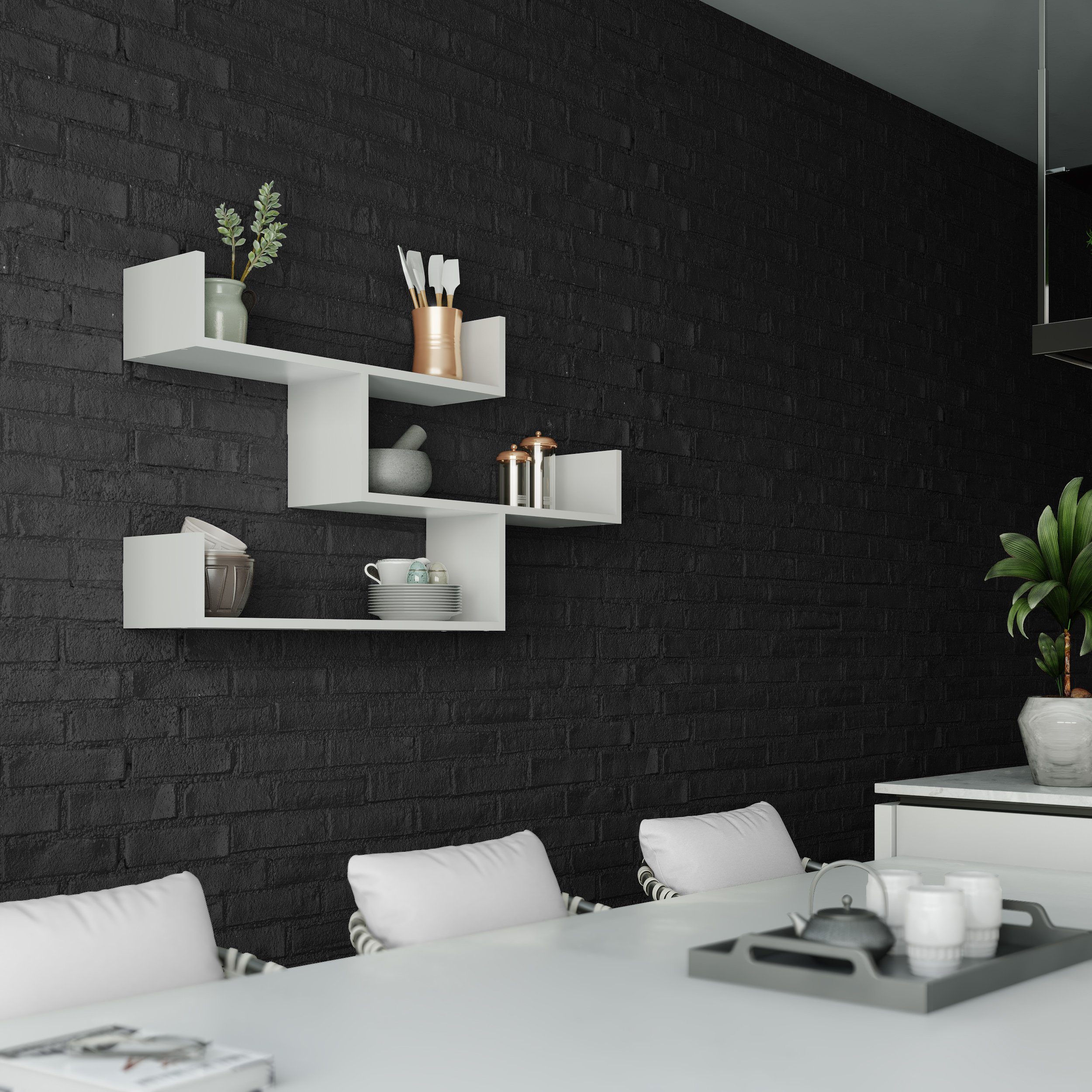 Decortie Bücherregal Tibet, Wandregal Modernes Bücherregal, 119 x 22 x 66,5 günstig online kaufen