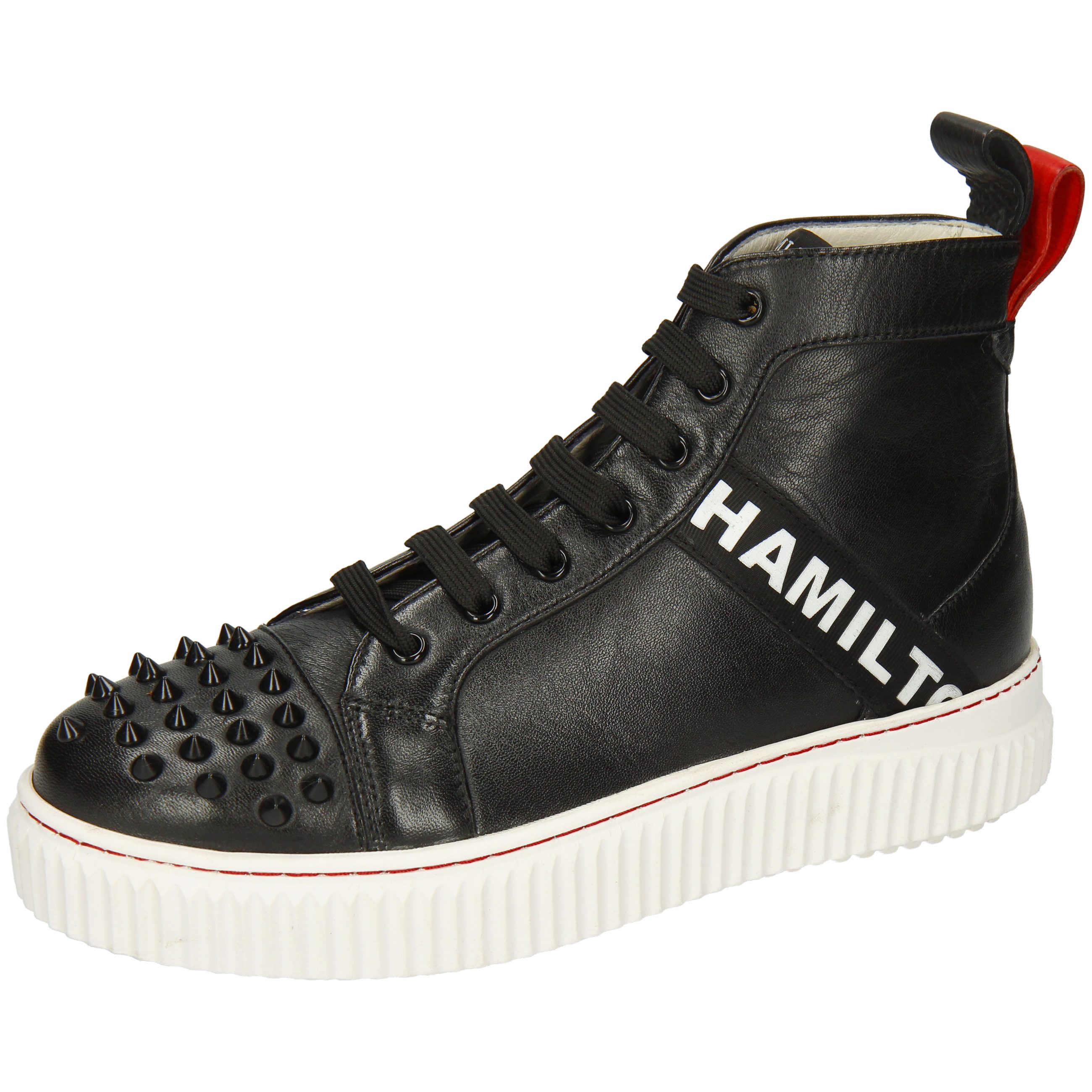 Melvin & Hamilton Nuri 2 Sneaker Glove Nappa Black Loop Red Tongue