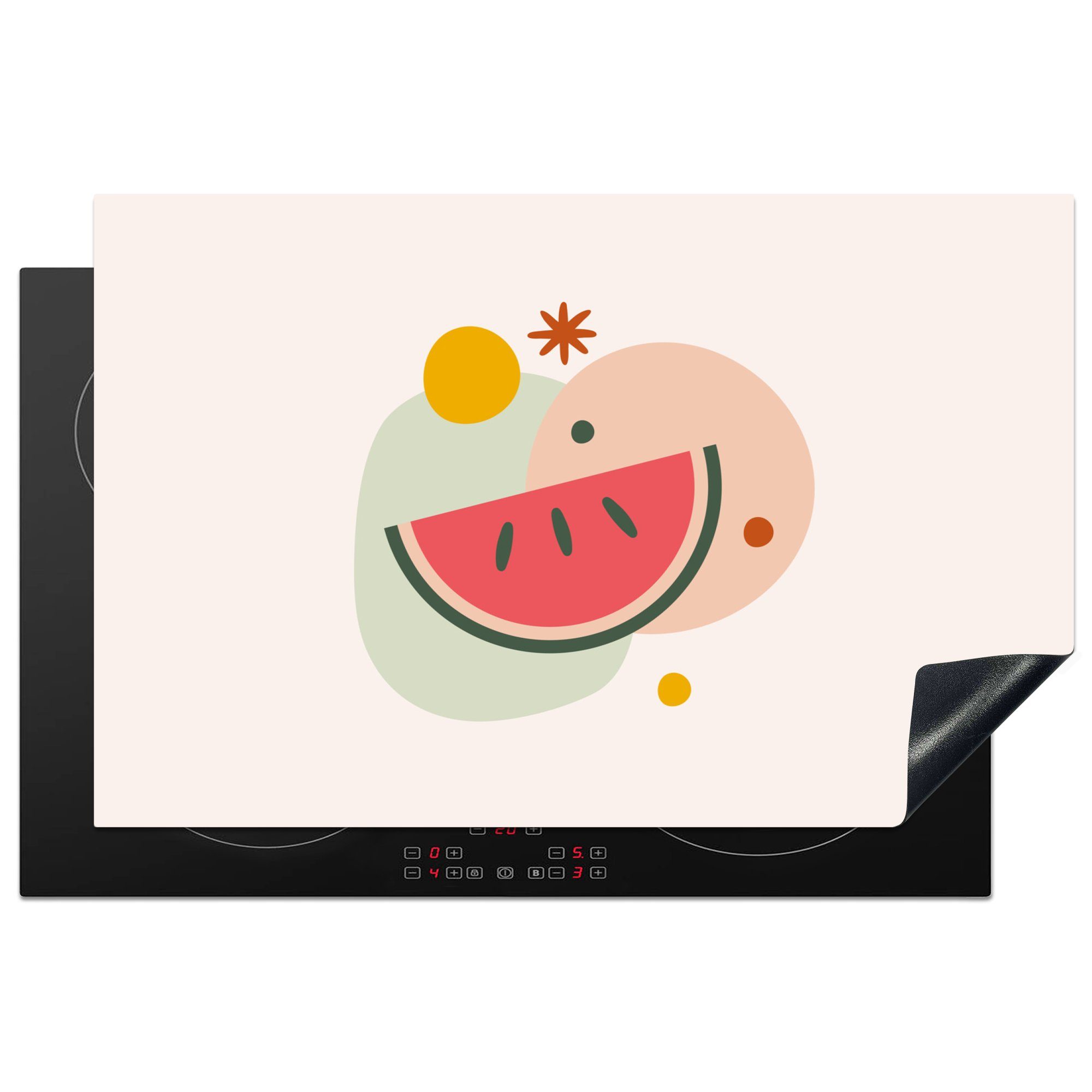 Pastell, tlg), (1 Induktionskochfeld Schutz Wassermelone Vinyl, Ceranfeldabdeckung für Herdblende-/Abdeckplatte 81x52 Obst - MuchoWow die - küche, cm,