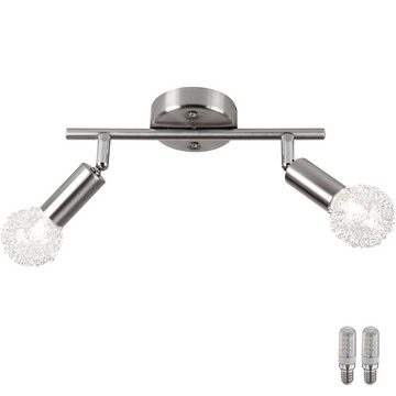 etc-shop LED Deckenspot, Leuchtmittel inklusive, Warmweiß, Decken Strahler Wohn Zimmer Wand Lampe silber Spots beweglich im Set-