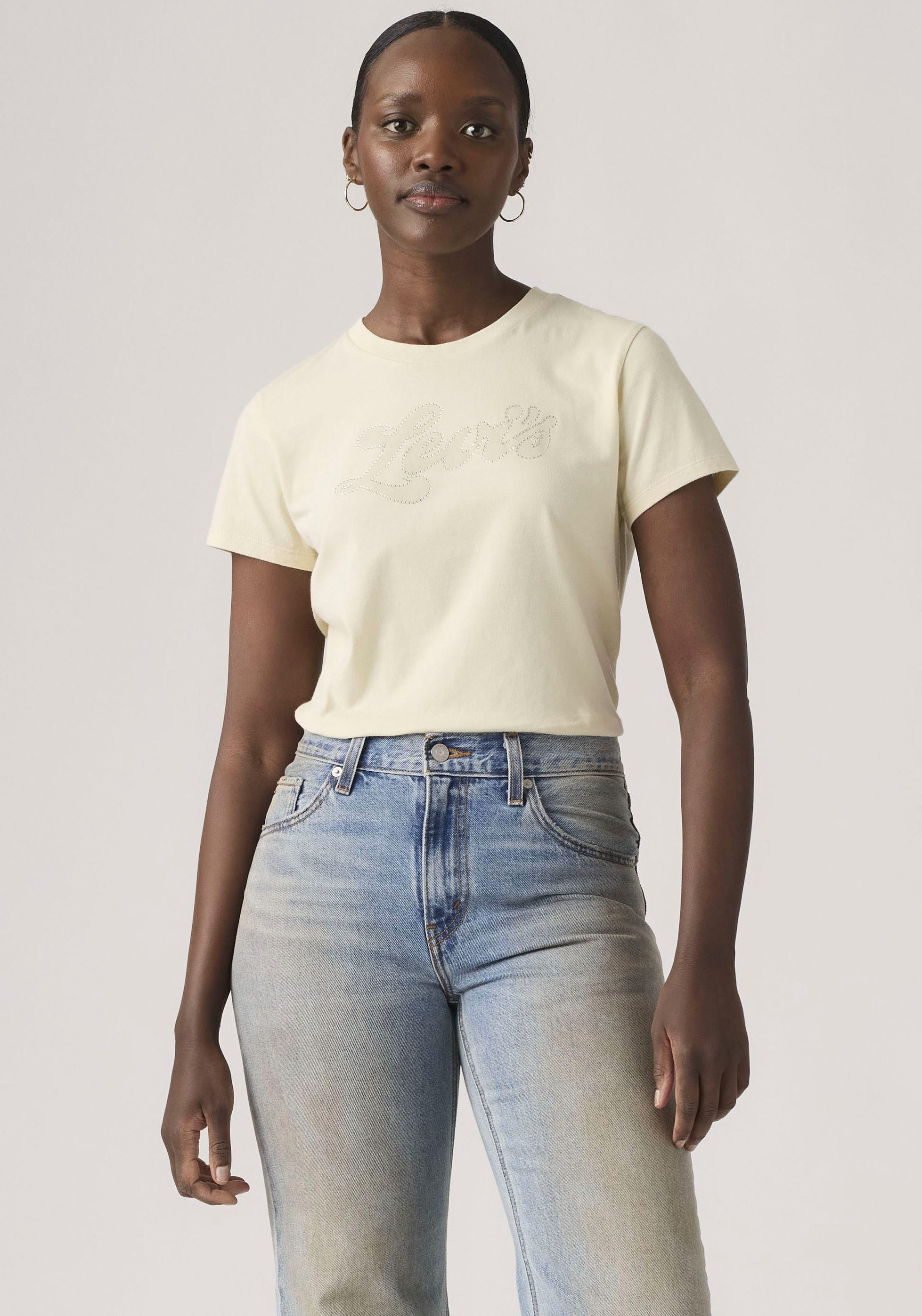 Levi's® Rundhalsshirt THE PERFECT TEE mit Logo im Metallic-Holo Print