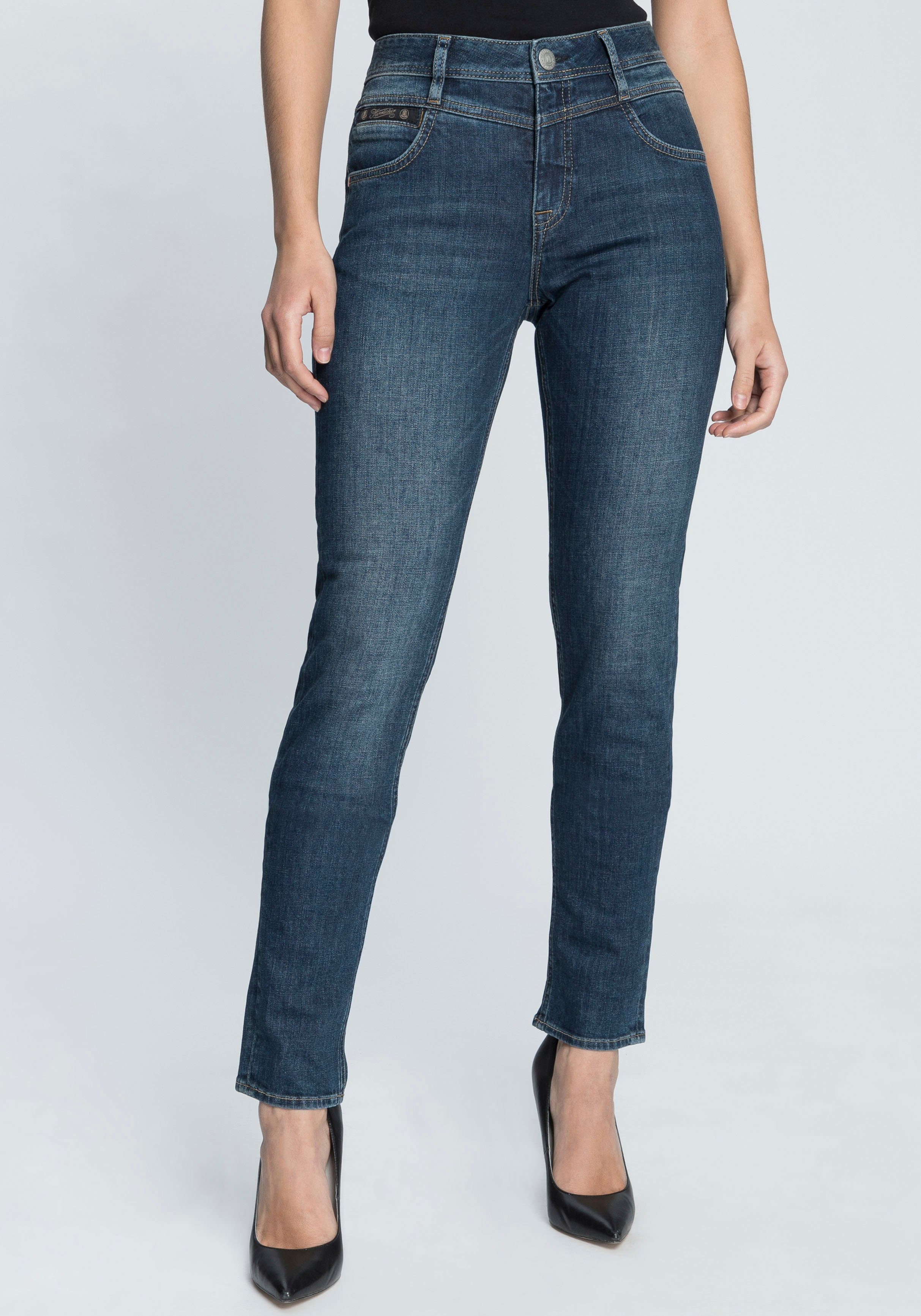 Herrlicher Slim-fit-Jeans PEPPY SLIM DENIM Normal Waist Recycled Polyester günstig online kaufen