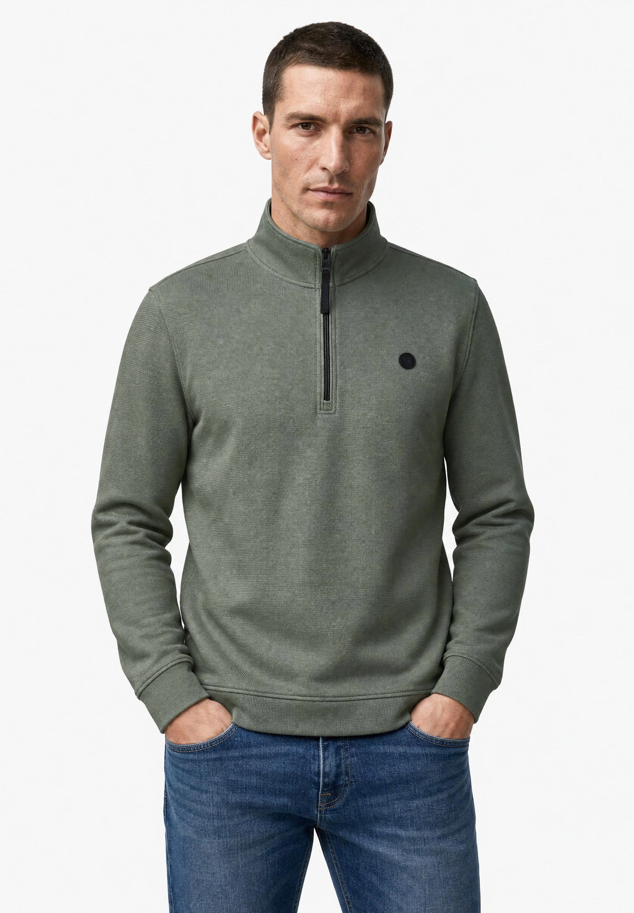 STREET ONE MEN Sweatshirt mit Stehkragen