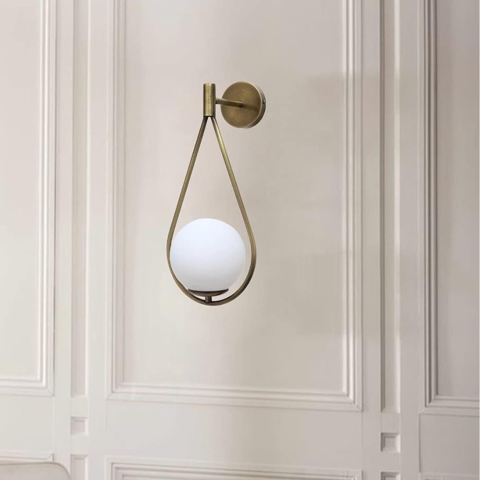 Bamyum Wandleuchte Bamyum Wandleuchte Vintage Glas I Ravenna I Metall Cupferfarbe Lampe, ohne Leuchtmittel
