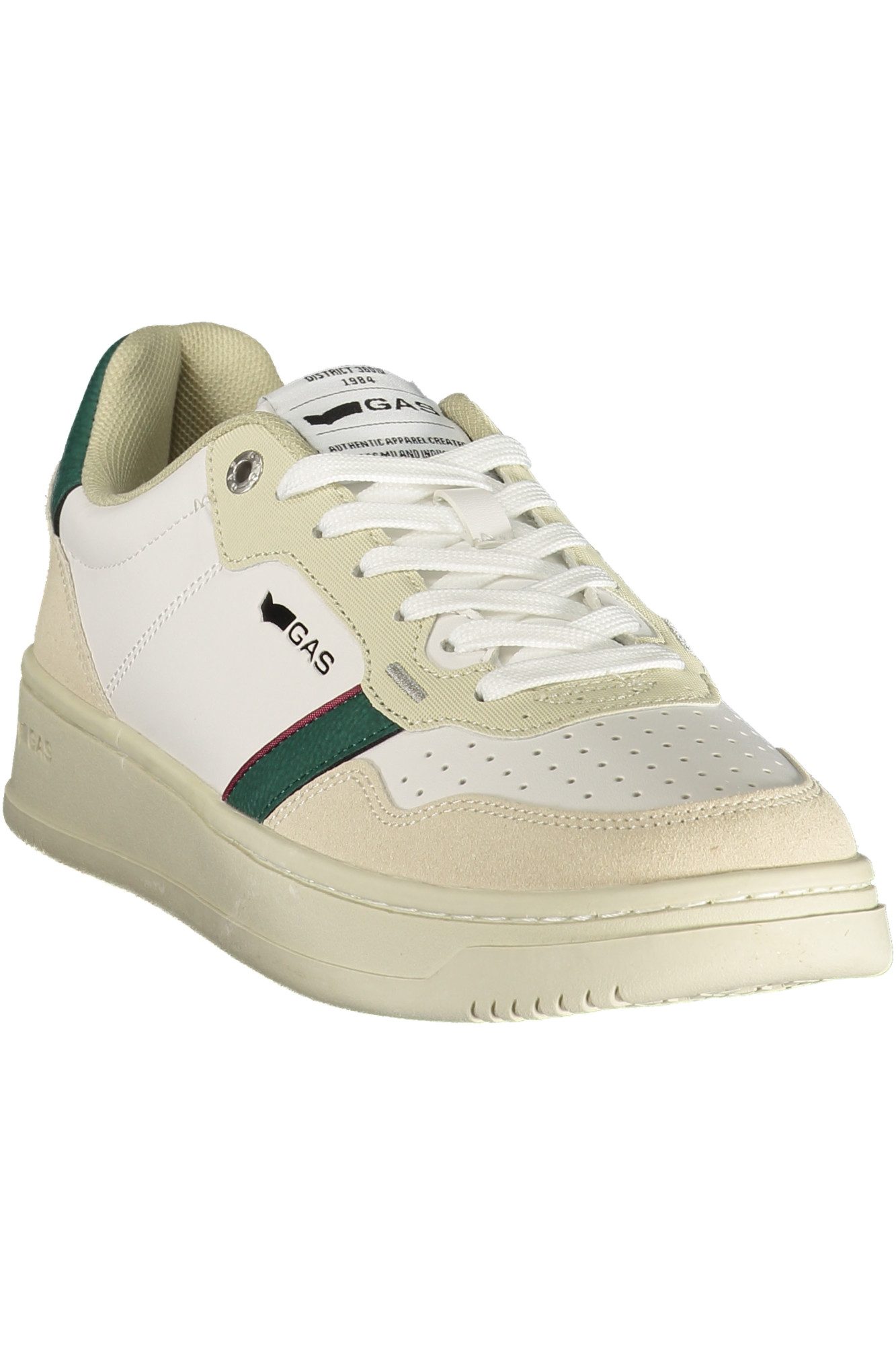 GAS Sneaker Weißer Herren-Sportschuh mit grünen Akzenten und