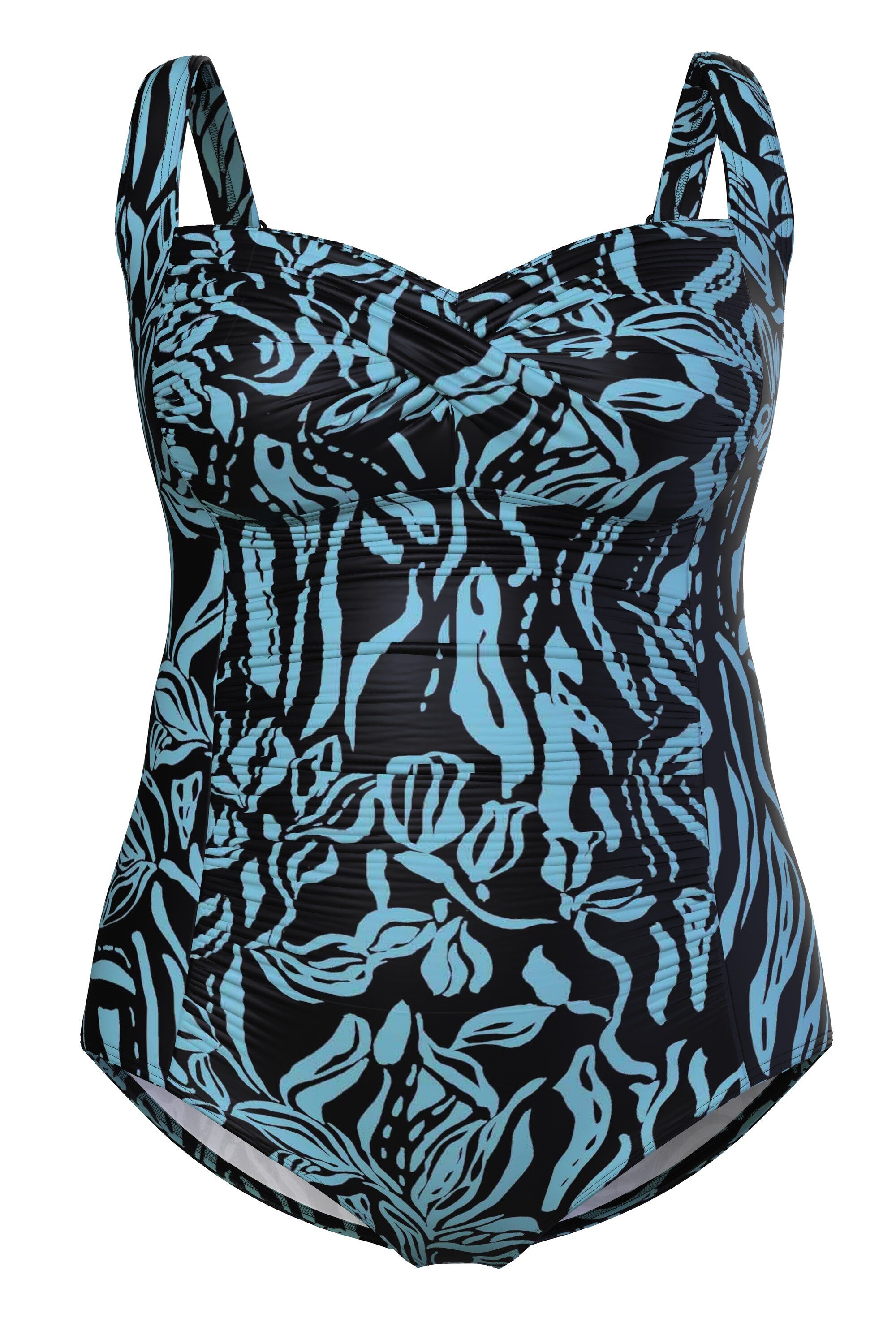 Ulla Popken Badeanzug Badeanzug Ranken Softcups drapiert recycelt günstig online kaufen