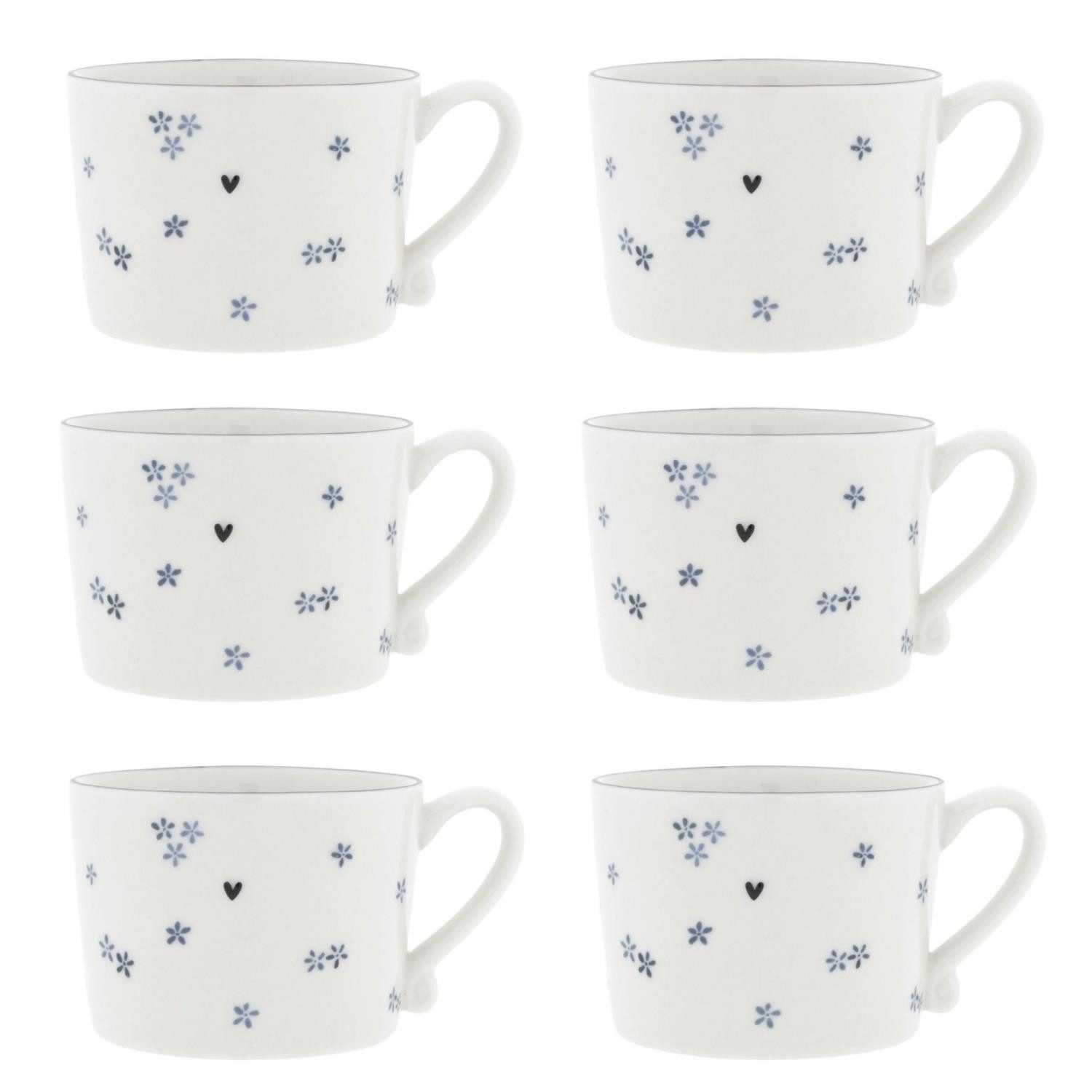 Bastion Collections Tasse Daisies Blumen, Keramik, Spülmaschinengeeignet, Weiß, Blumen, H: 7cm