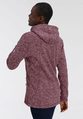 Polarino Strickfleecejacke mit Jersey gefütterter Kapuze