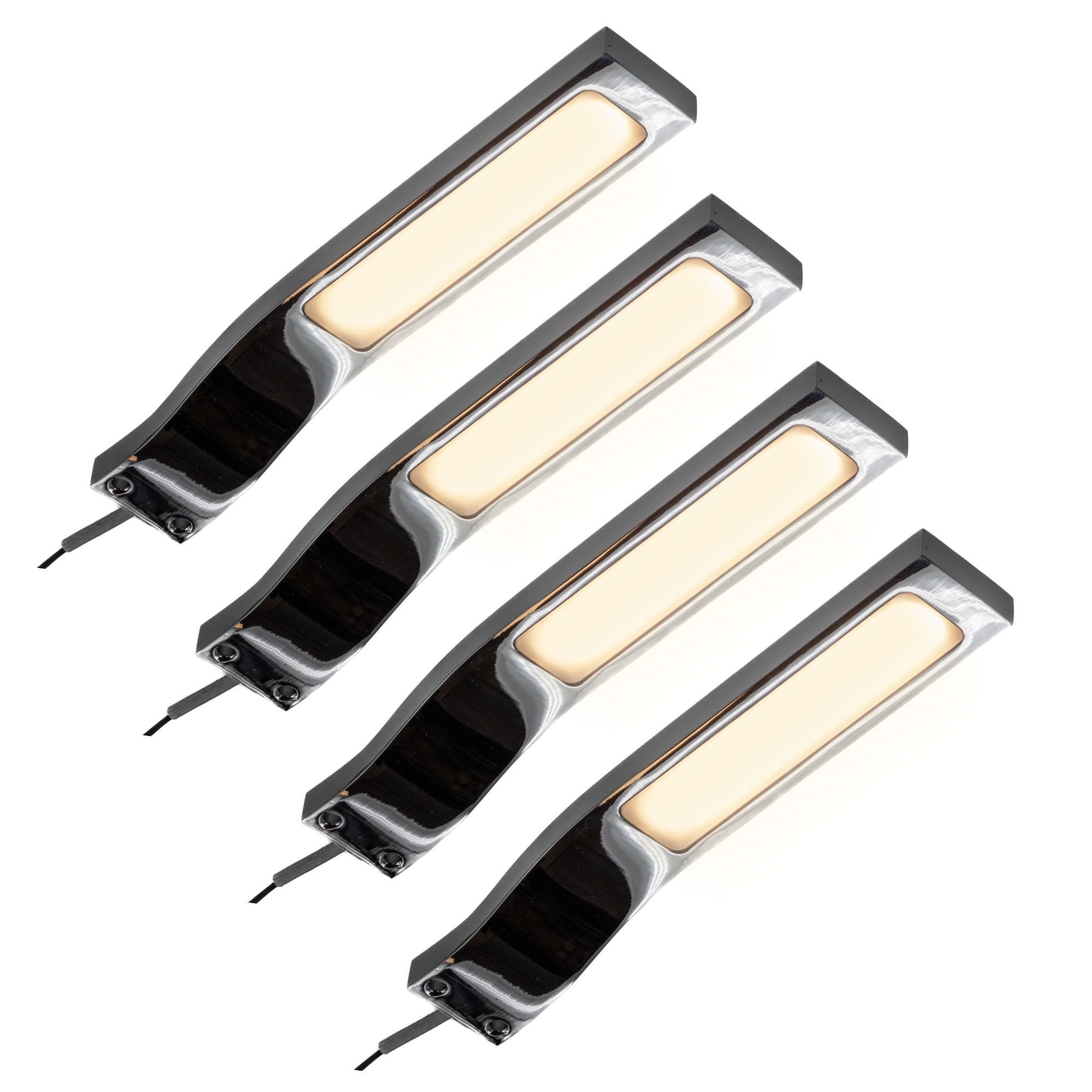 kalb Aufbauleuchte LED Aufbauleuchte 3W 3000K/ 4000K Schrankleuchte Set inkl. Netzteil, 4er Set, warmweiß