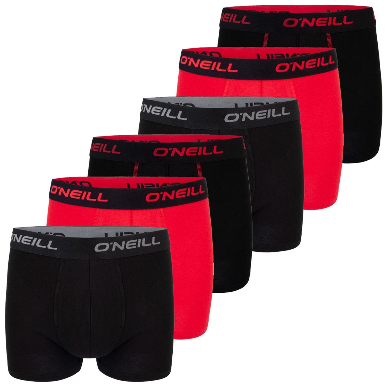 O'Neill Boxershorts Herren Retroshorts Männer Unterwäsche (Vorteilspack, 6-St) Basic Boxer mit Stretch