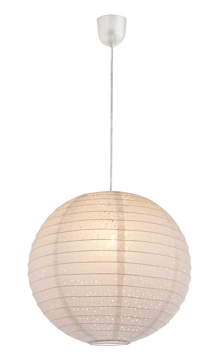 GLOBO LIGHTING Lampenschirm SIMSEN, Ø 40 cm, Weiß, Papier, ohne Pendelaufhä günstig online kaufen