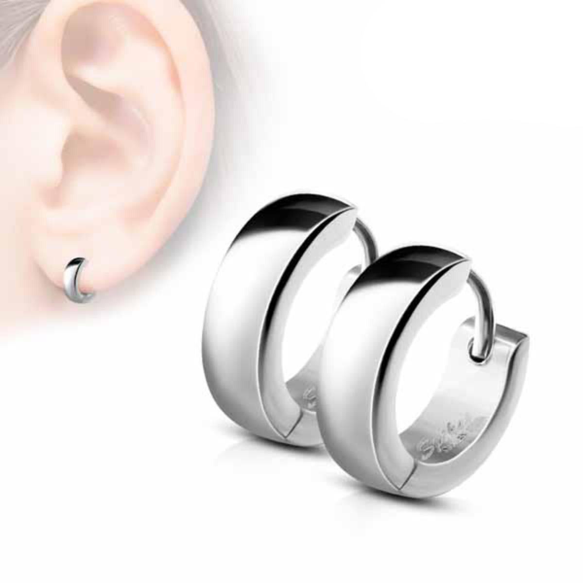 Order & Smile Schmuck Klappcreolen Damen und Herren Edelstahl Klapp-Creolen Ohrringe