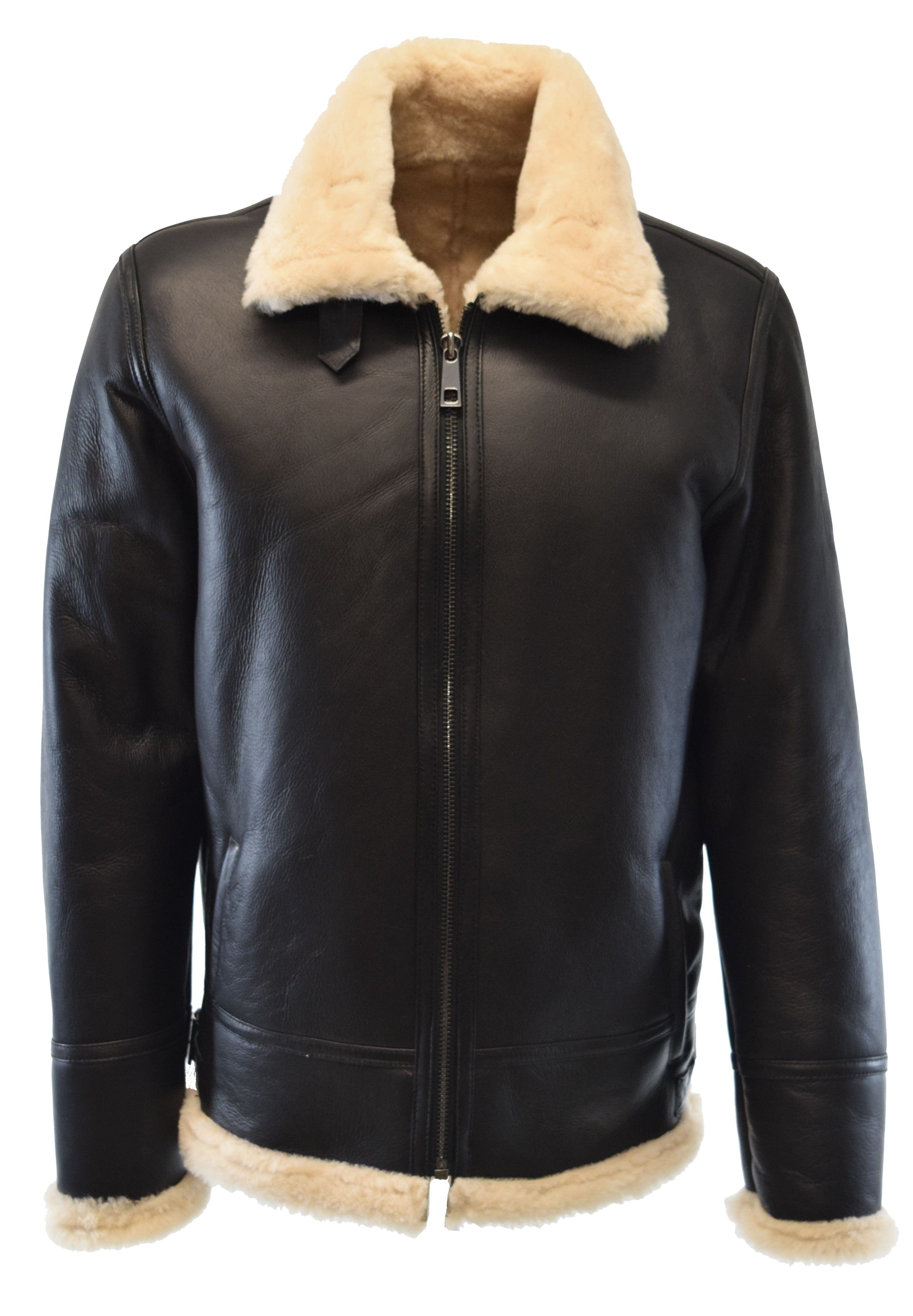 Zimmert Leather Lederjacke Toni Lammfelljacke, Bomberjacke Winter, Schwarz