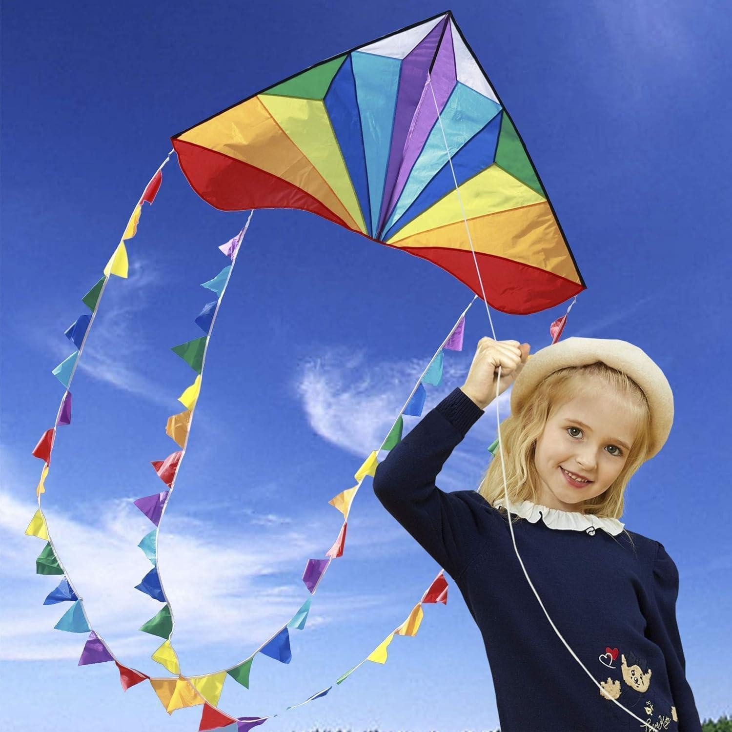 LuxusKollektion Flug-Drache Drachen Kinder Delta groß Strand Anfänger Schnur Spielzeug Rainbow