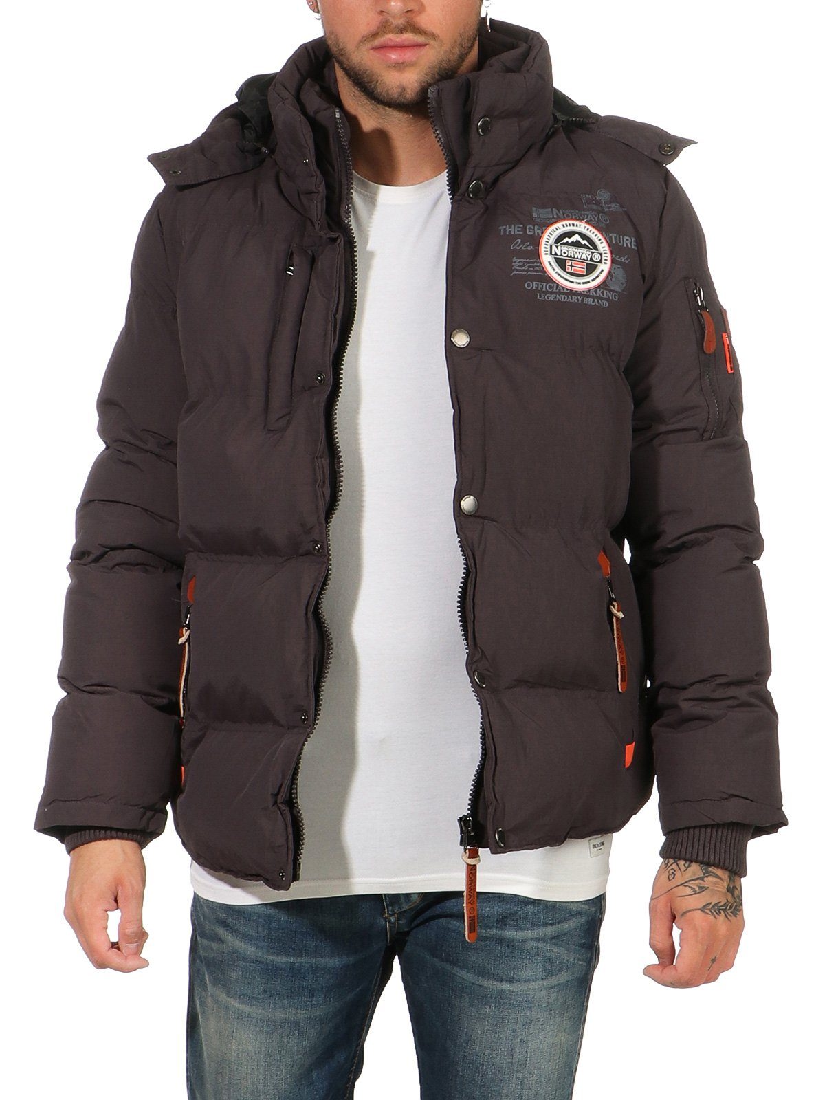 Geographical Norway Winterjacke Herren Steppjacke mit abnehmbarer Kapuze, m günstig online kaufen