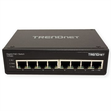 Trendnet TI-PG80 8-Port Gehärteter Industrieller Gigabit PoE+ DIN-Rail Switch Netzwerk-Switch