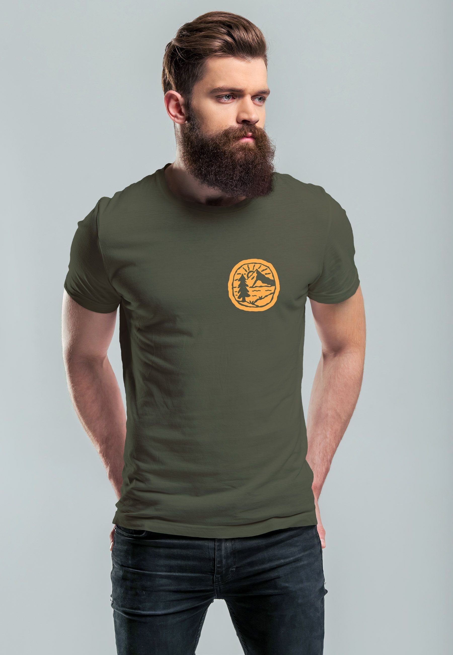 Neverless Print-Shirt Herren T-Shirt Print Logo günstig online kaufen