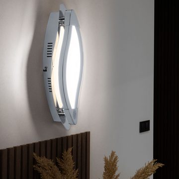 etc-shop LED Wandleuchte, LED-Leuchtmittel fest verbaut, Warmweiß, Wandleuchte Chrom Modern Wohnzimmerleuchte Wand LED Wandlampe