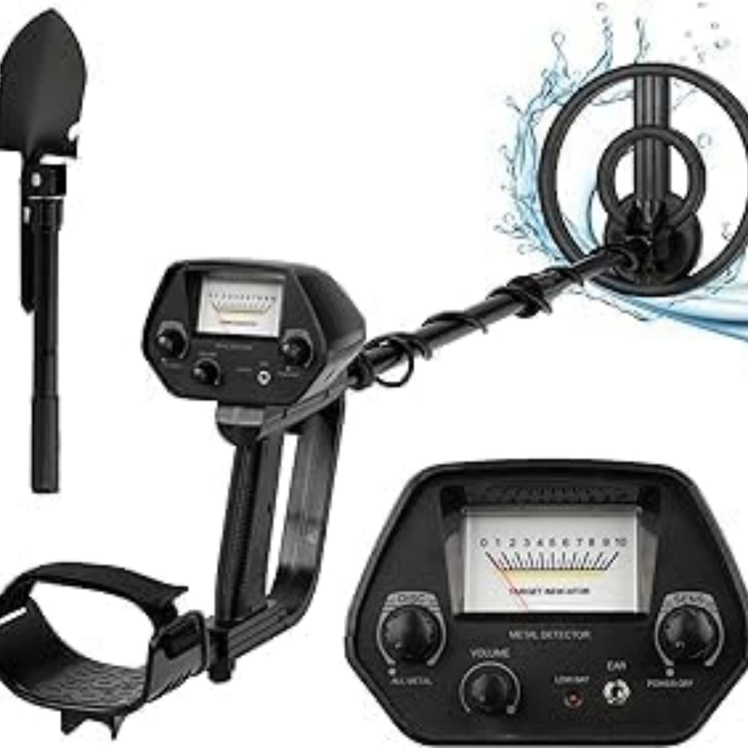 autolock Metalldetektor Metalldetektorset,professionelle Metalldetektor,Multimodus umschaltbar, wasserdichte Spule,hohe Genauigkeit,mit Grabschaufel für Erwachsene