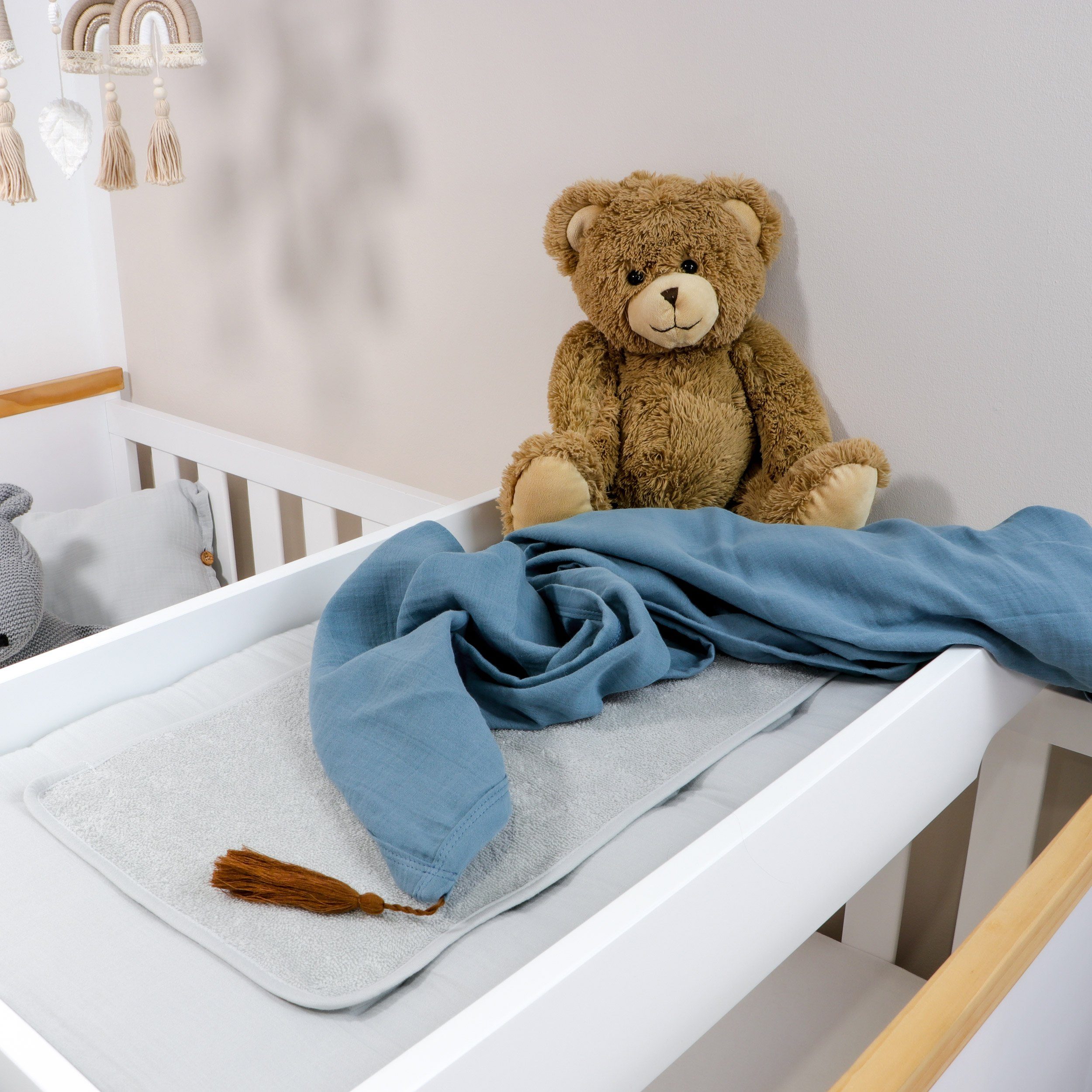 Babydecke Astrid Petrol Kuscheldecke 120x120 cm, Puckdaddy GmbH