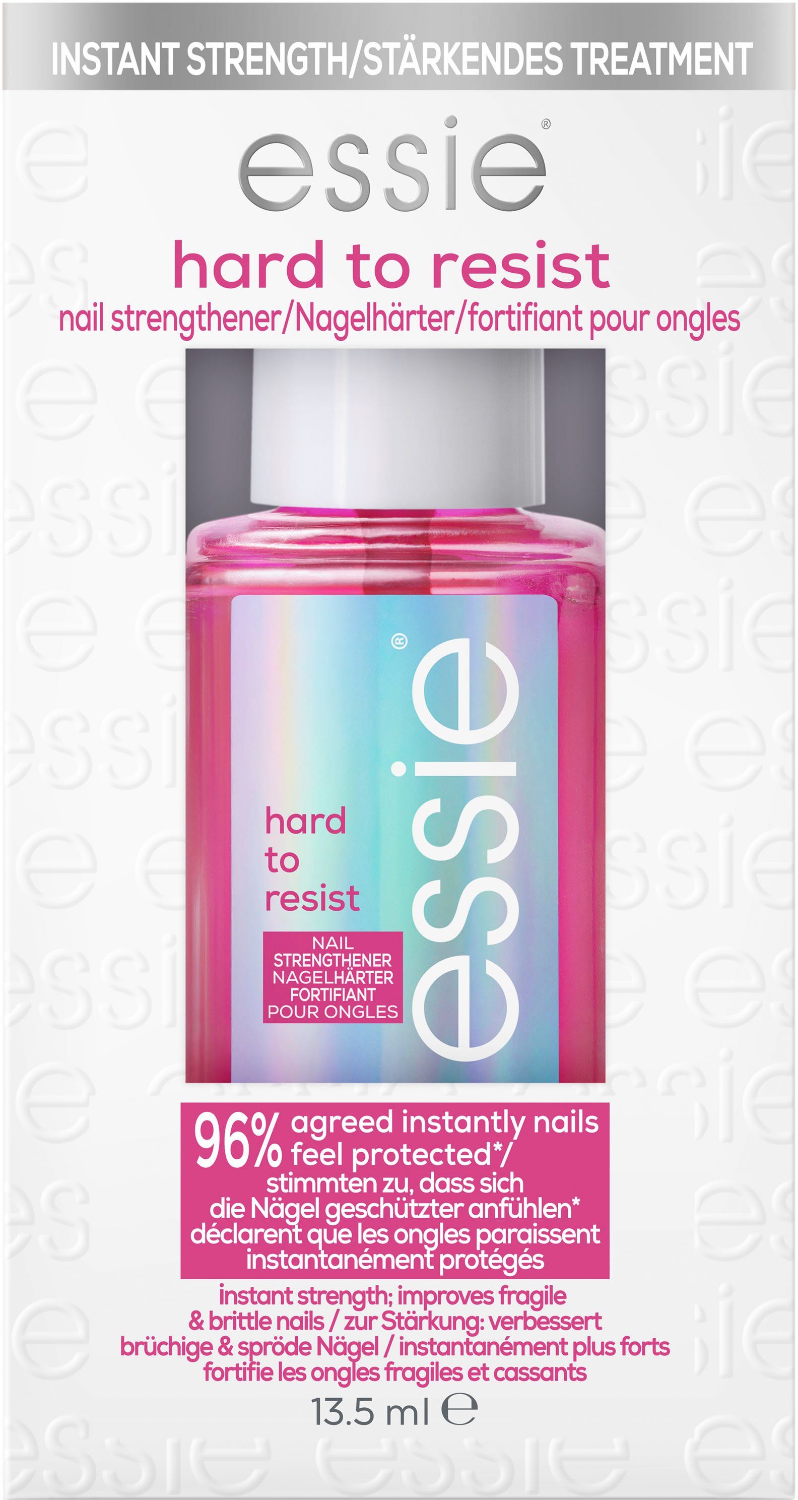 essie Nagelhärter hard to resist, verleiht einen natürlichen Glanz, vegane Formel ohne Formaldehyde