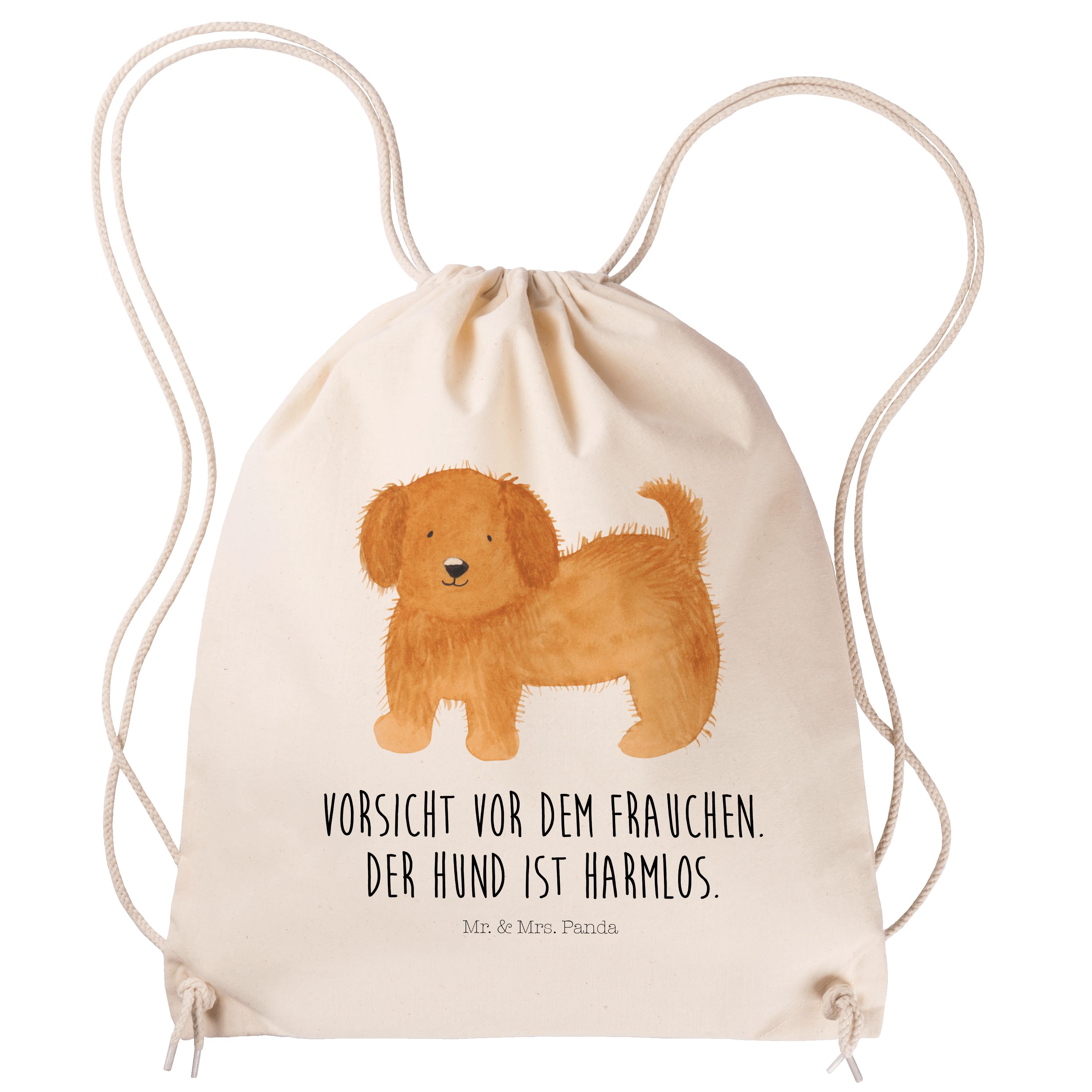 Mr. & Mrs. Panda Sporttasche Hund flauschig - Transparent - Geschenk, Stoffbeutel, süß, Sportbeute (1-tlg)