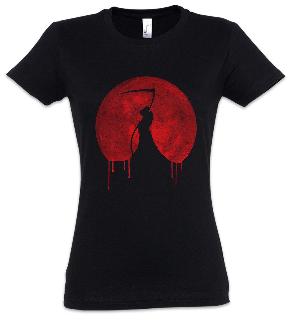 Urban Backwoods Print-Shirt Red Moon Ripper Damen T-Shirt Goth Reaper Skelett Sichel Metal Tod (1-tlg) Gothic Death Horror Batcave