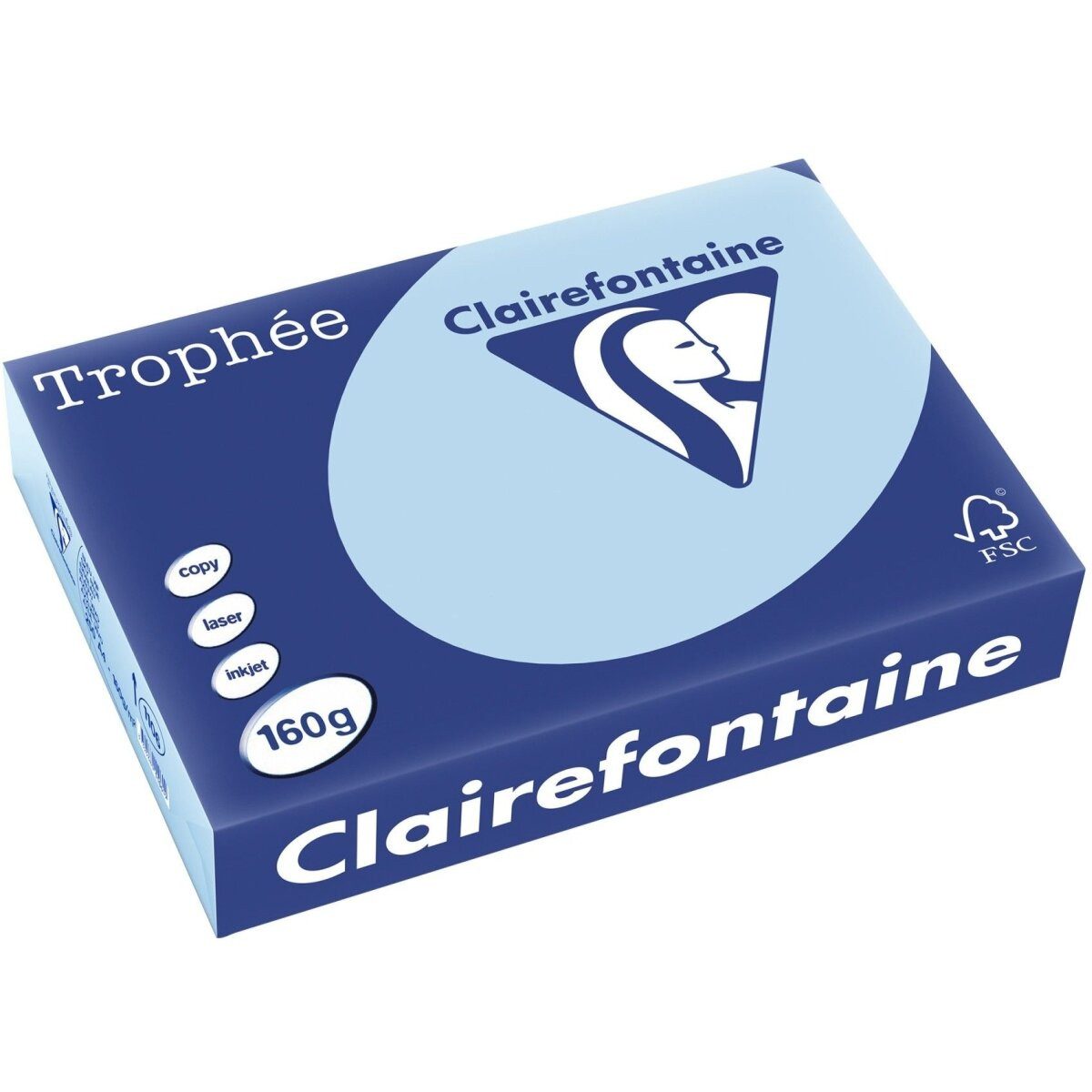 CLAIREFONTAINE Kopierpapier Kopierpapier Trophee A4 160g/qm VE=250 Blatt eisblau