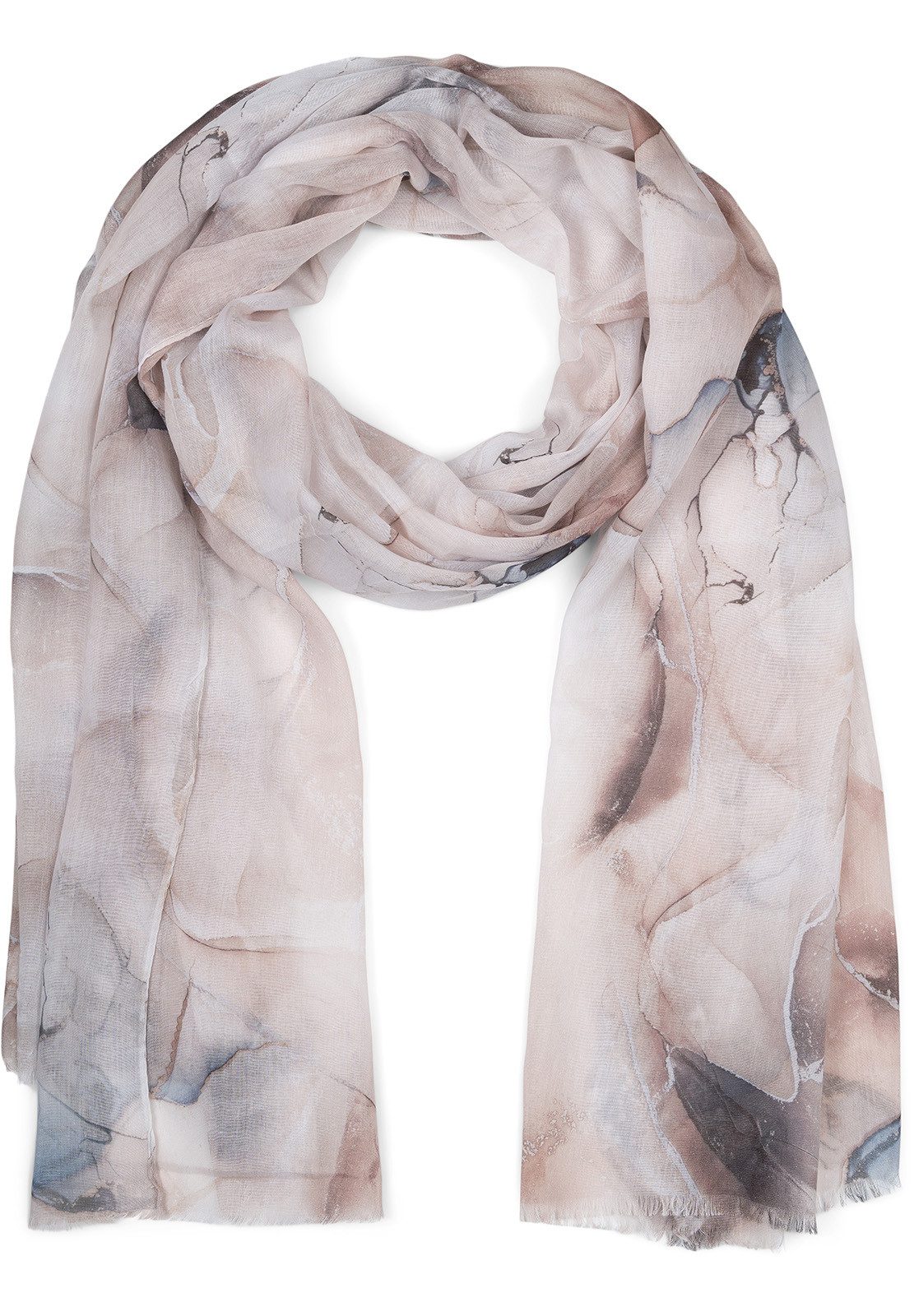 styleBREAKER Modeschal Leichter Schal mit Marmor Muster, (1-St)