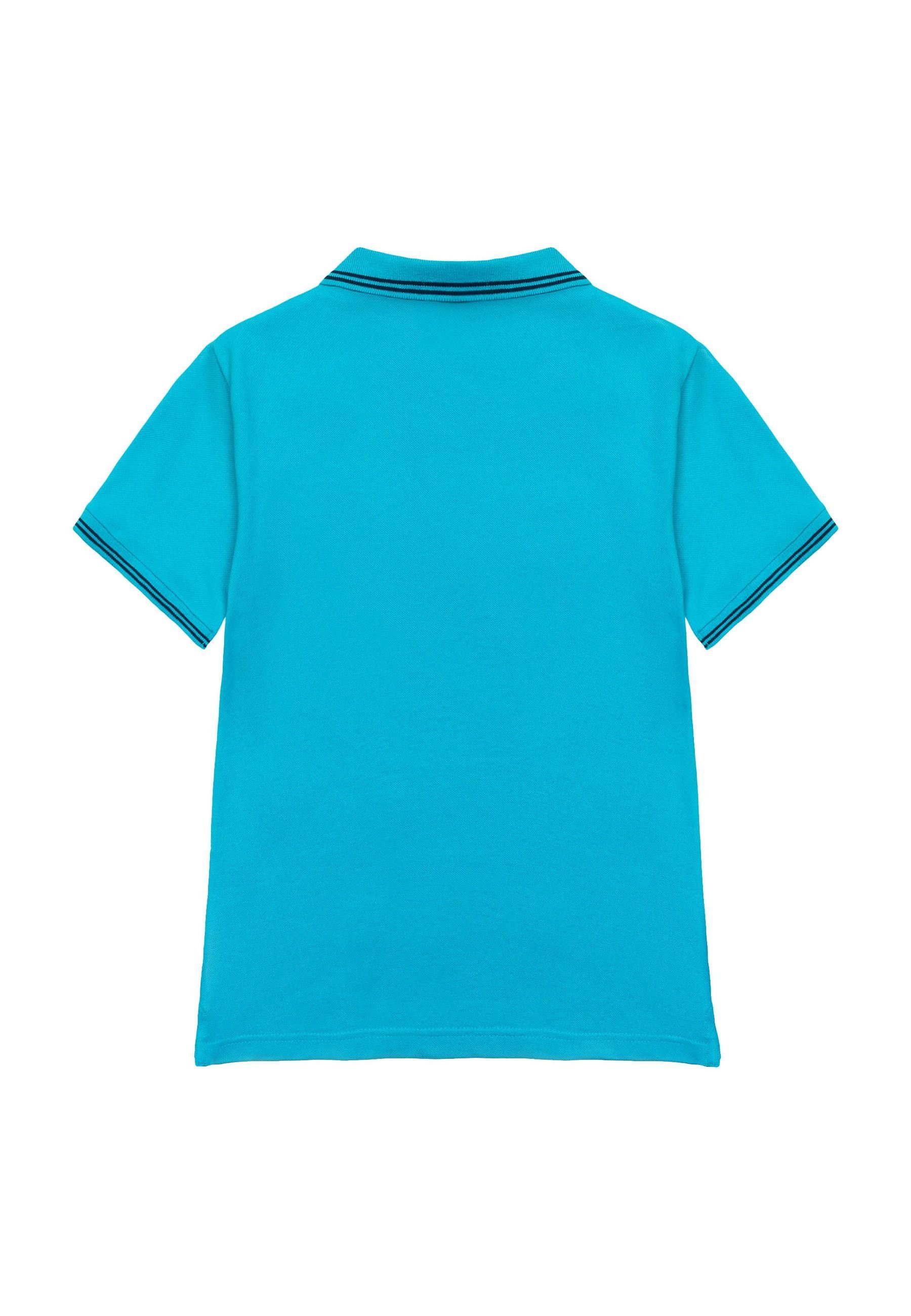 MINOTI Poloshirt Poloshirt (1y-14y) Hellblau mit Kontrastelementen