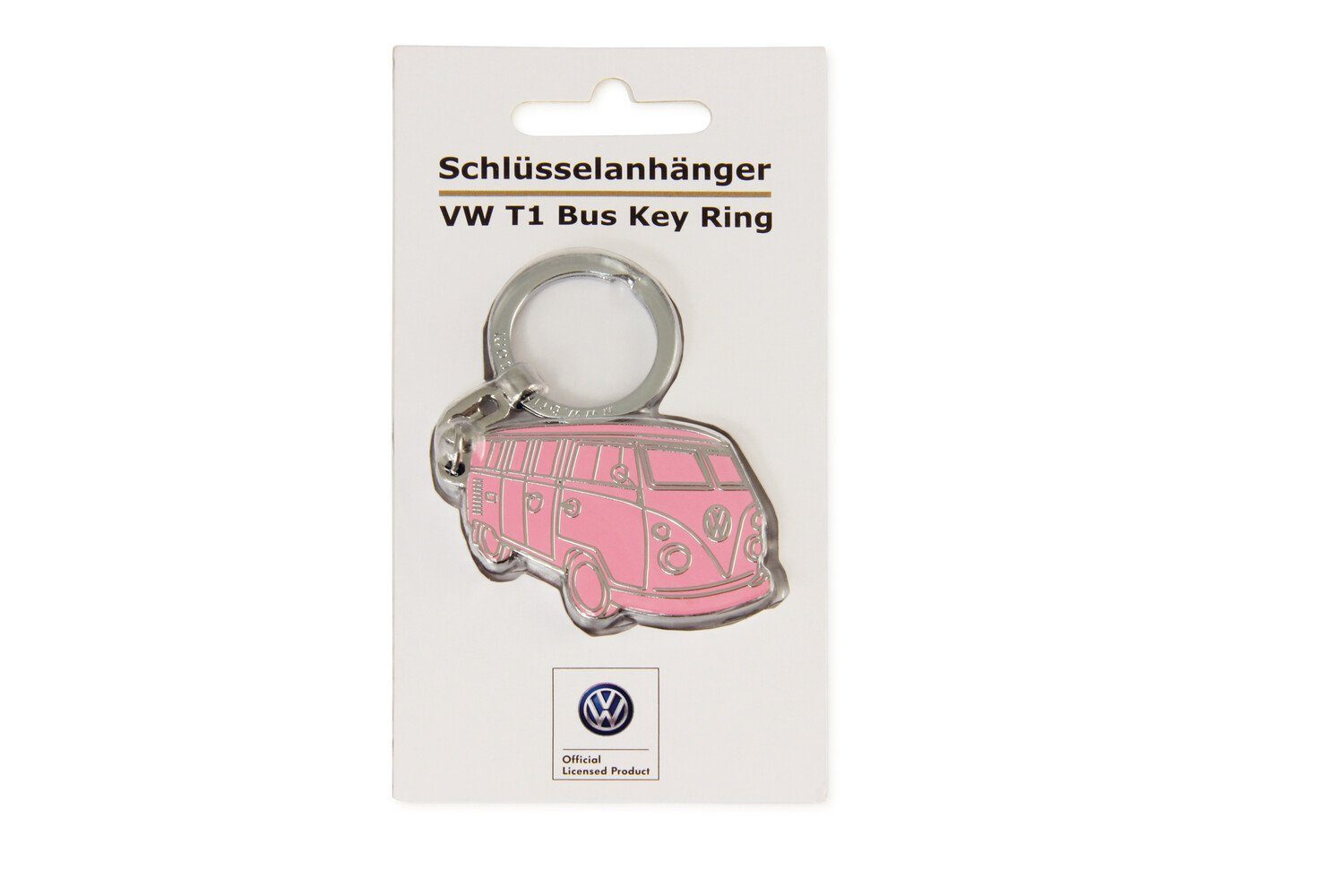 Volkswagen Schlüsselanhänger Hartemaille/Vernickelt im Bulli by Design, Bus T1 BRISA Pink Collection Schlüsselring VW