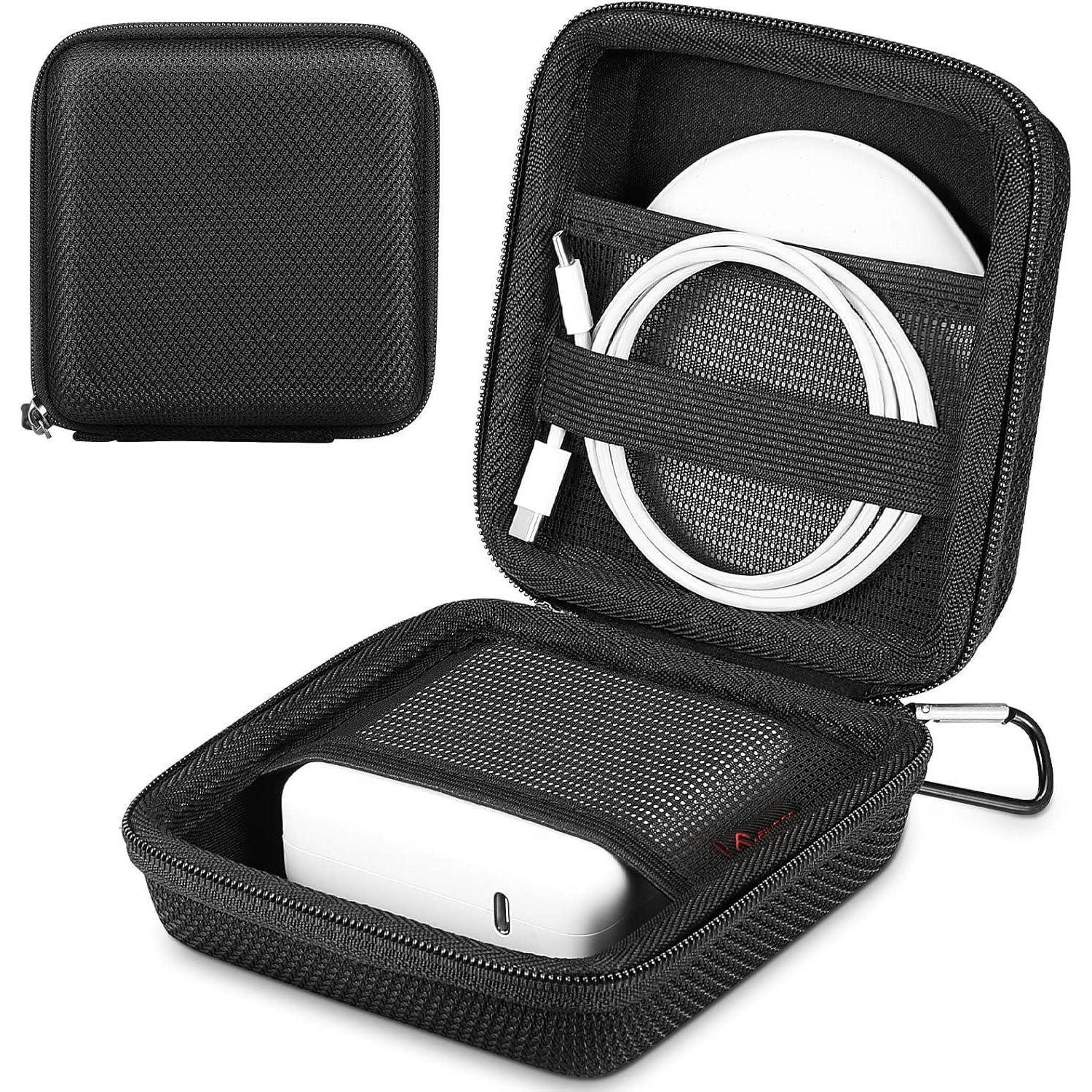 LuxusKollektion Taschenorganizer Hartschalen Tasche für MacBook Ladegerät und Zubehör Schwarz