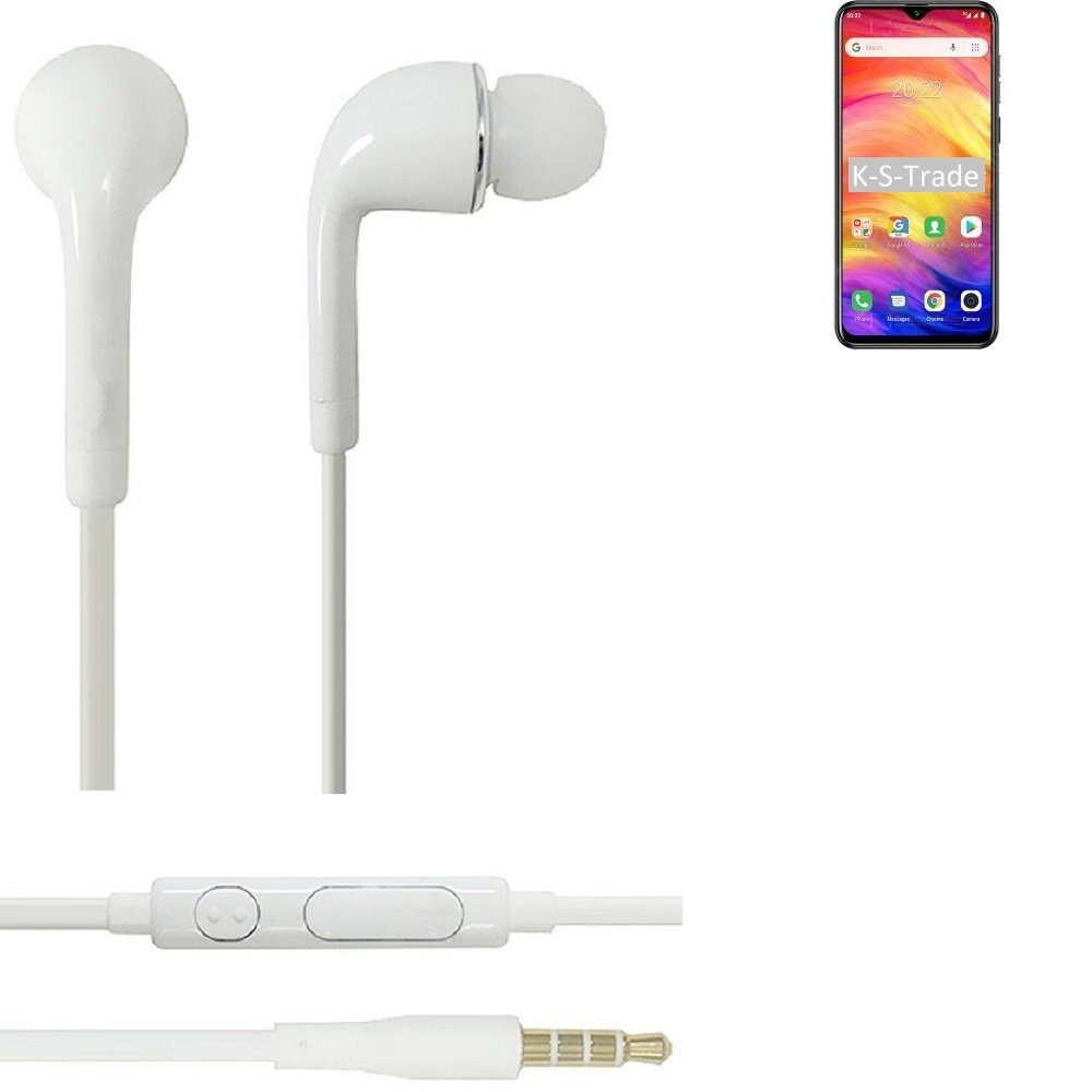 K-S-Trade für Headset 7 Mikrofon In-Ear-Kopfhörer mit u Ulefone 3,5mm) Lautstärkeregler weiß Note (Kopfhörer