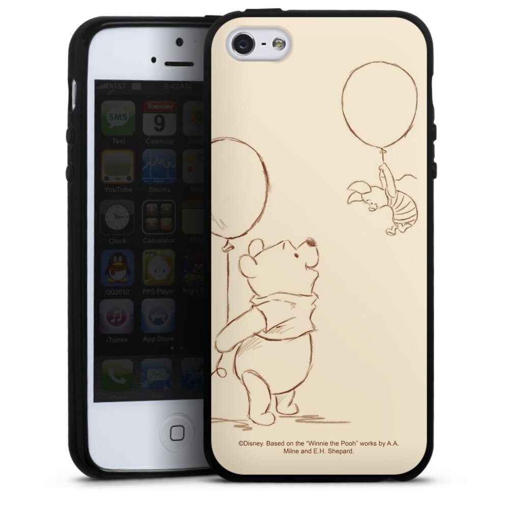 DeinDesign Handyhülle Winnie Puuh Disney Offizielles Lizenzprodukt Winnie & Ferkel, Apple iPhone 5 Silikon Hülle Bumper Case Handy Schutzhülle