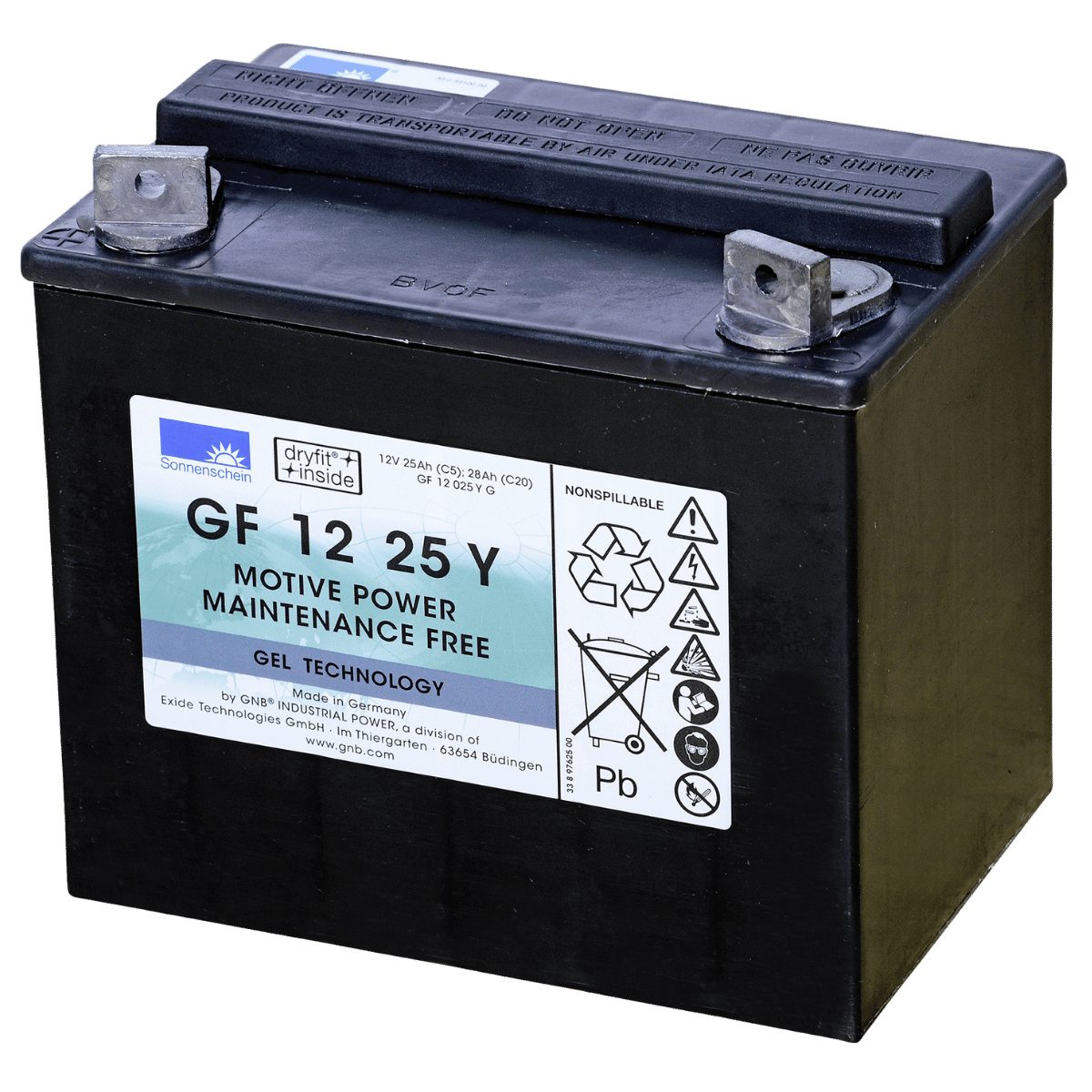 Sonnenschein Exide GNB Sonnenschein GF 12 025 Y G GEL 12V 25Ah Batterie Batterie, (12 V)
