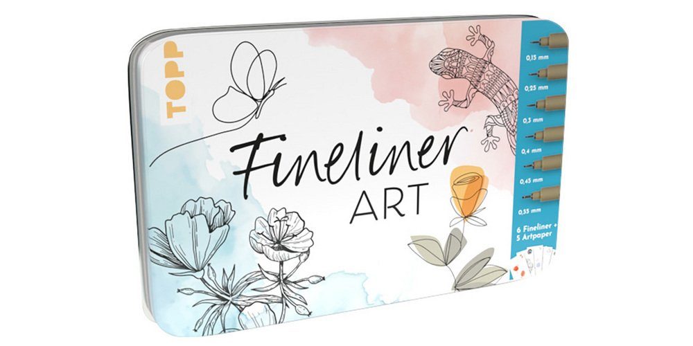 11 Fineliner Art Fineliner Teile Designdose, Topp