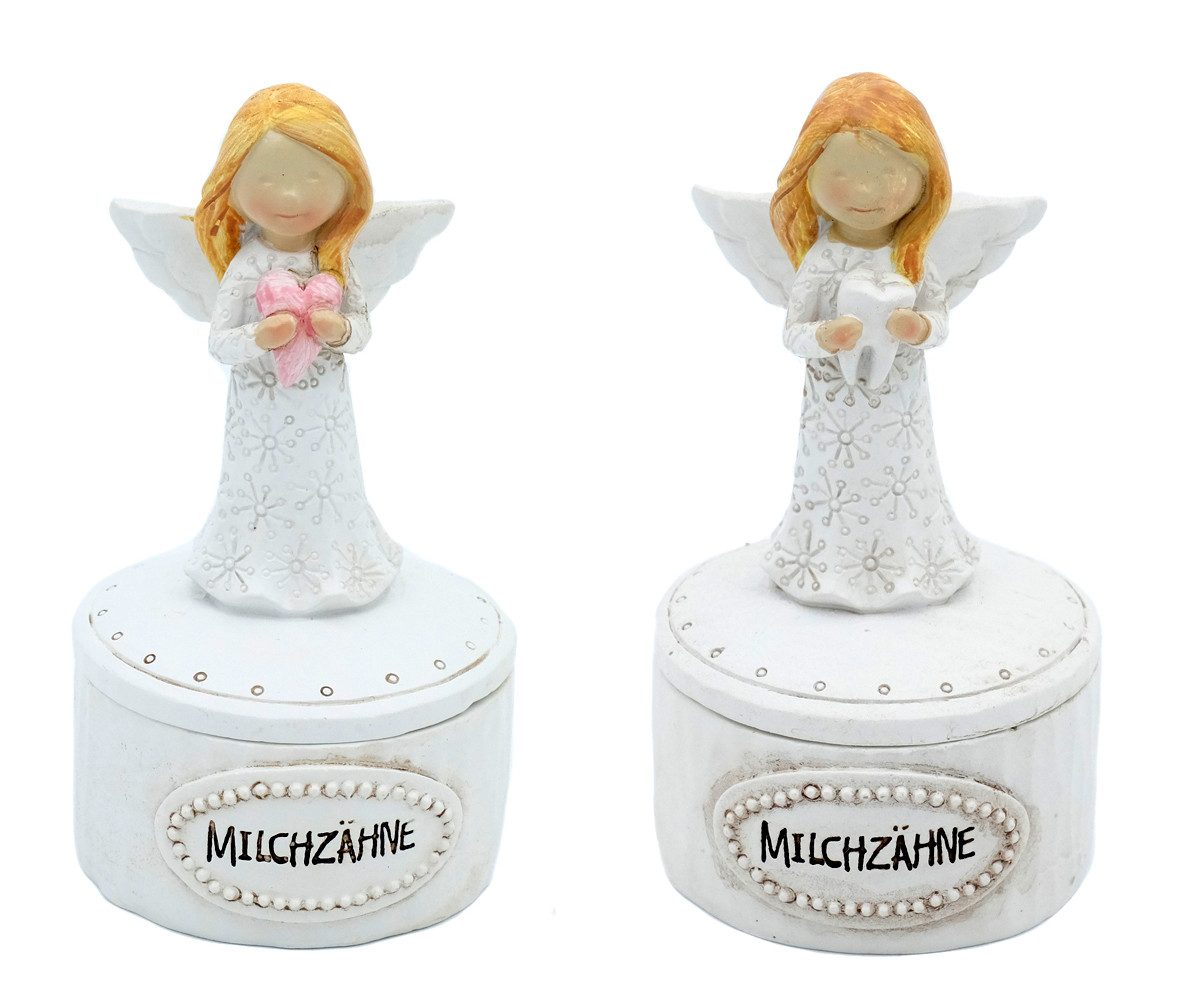 Brillibrum Zahndose Milchzahndose mit Zahnfee-Figur Zahndose Handbemalt Taufgeschenk