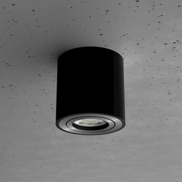 linovum LED Aufbaustrahler Aufbauleuchte CORI in schwarz gebuerstet schwenkbar mit LED GU10 6W, Leuchtmittel inklusive, Leuchtmittel inklusive